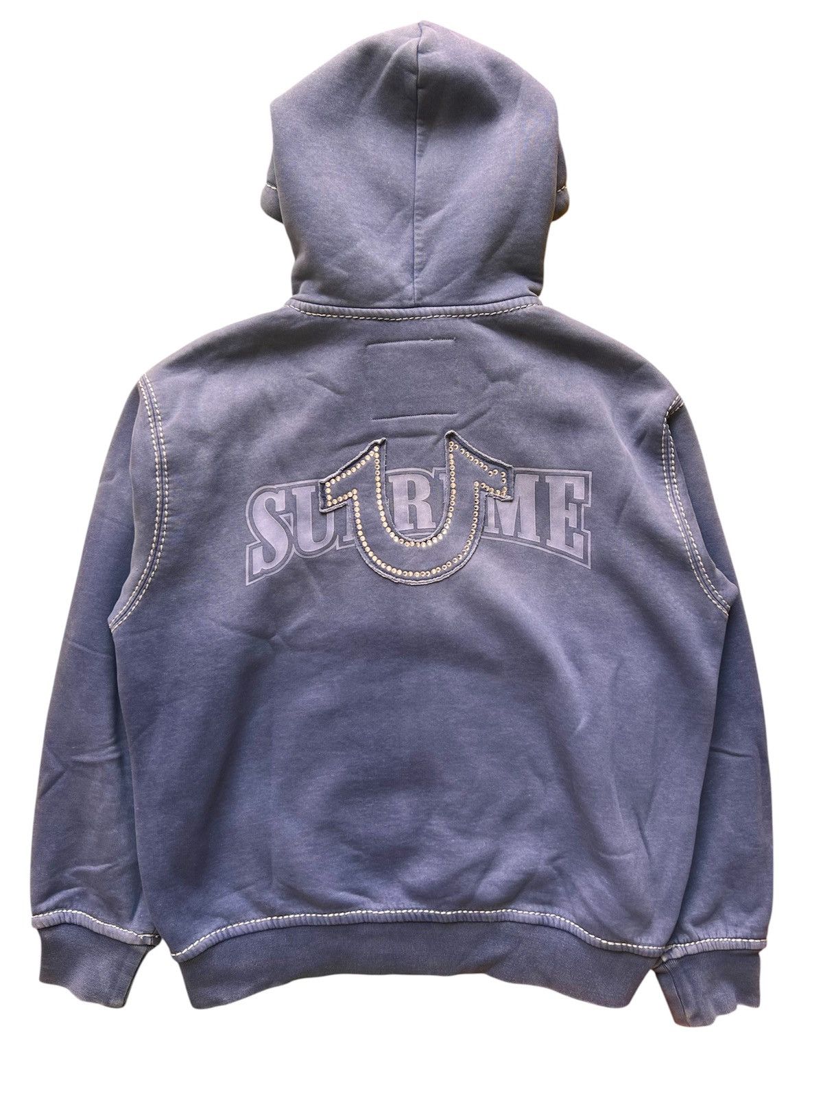 Supreme × True Religion Supreme x True Religion Zip-Up Hoodie blue Indigo rhinestone Size US M / EU 48-50 / 2 - 2 Thumbnail