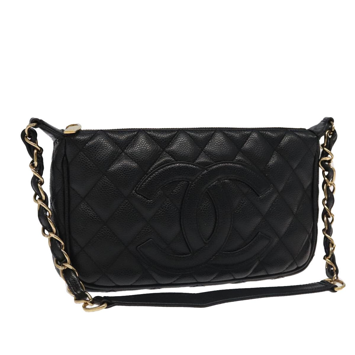 Chanel Chanel Timeless CC Chain Pochette Quilted Caviar Size ONE SIZE - 1 Thumbnail