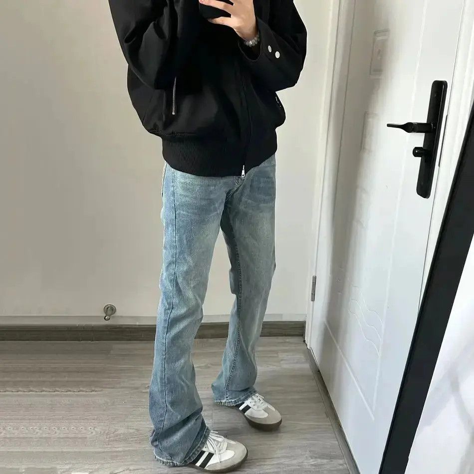 Japanese Brand Retro loose straight leg micro flared jeans Size US 30 / EU 46 - 1 Thumbnail