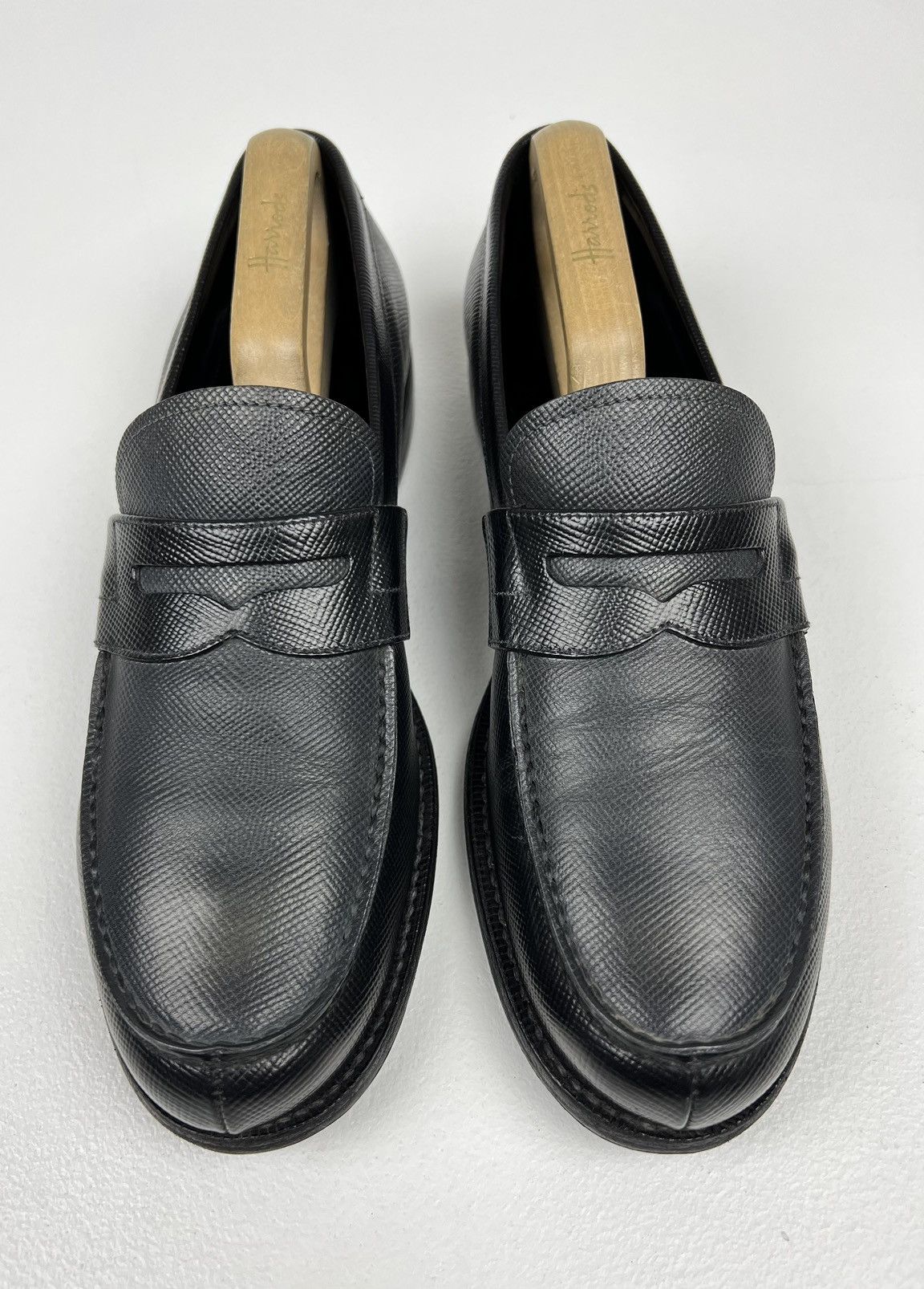 Prada PRADA Loafers Leather Saffiano Penny Shoes FOMS Black Men’s Size US 9.5 / EU 42-43 - 6 Thumbnail