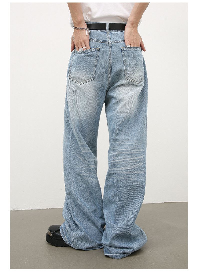 Japanese Brand × Jean Distressed washed straight loose wide leg jeans for men Size US 32 / EU 48 - 6 Thumbnail