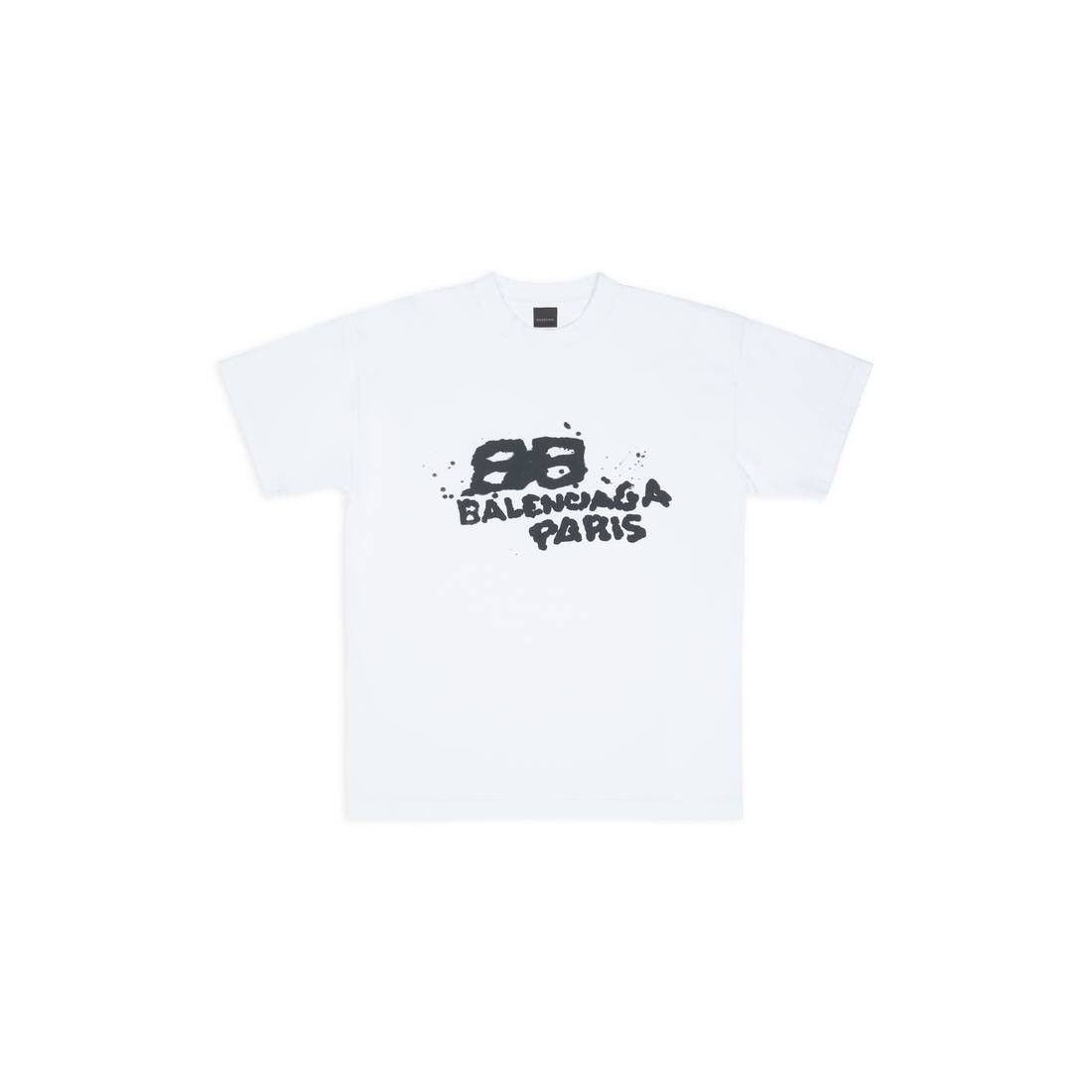 Balenciaga o1s1wg111125 Hand-Drawn BB Icon T-Shirt Medium Fit in White Size M / US 6-8 / IT 42-44 - 1 Thumbnail