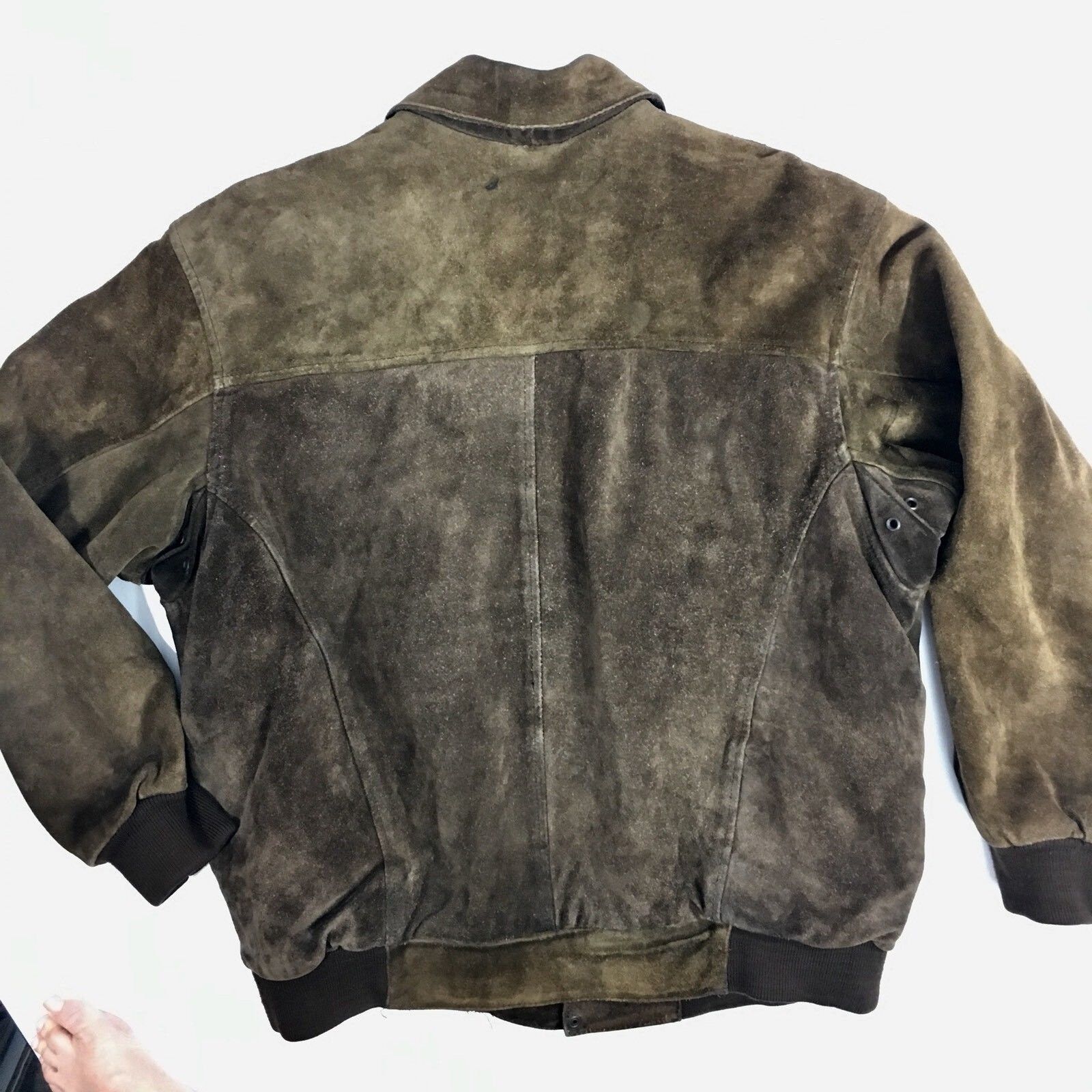 Other Vtg UNIK DISTRESSED Brown HEAVY Suede Leather Jacket Size US L / EU 52-54 / 3 - 2 Thumbnail