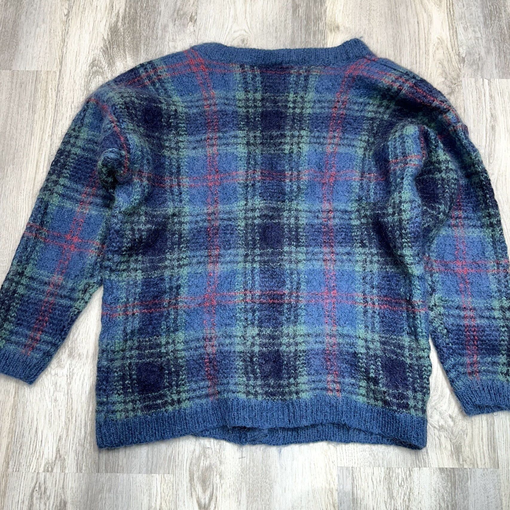 Vintage Paul Harris Design Sweater Cardigan Womens L Long Sleeve Button Mohair Knit Blue Green Vintage Winter Slim Size L / US 10 / IT 46 - 4 Thumbnail