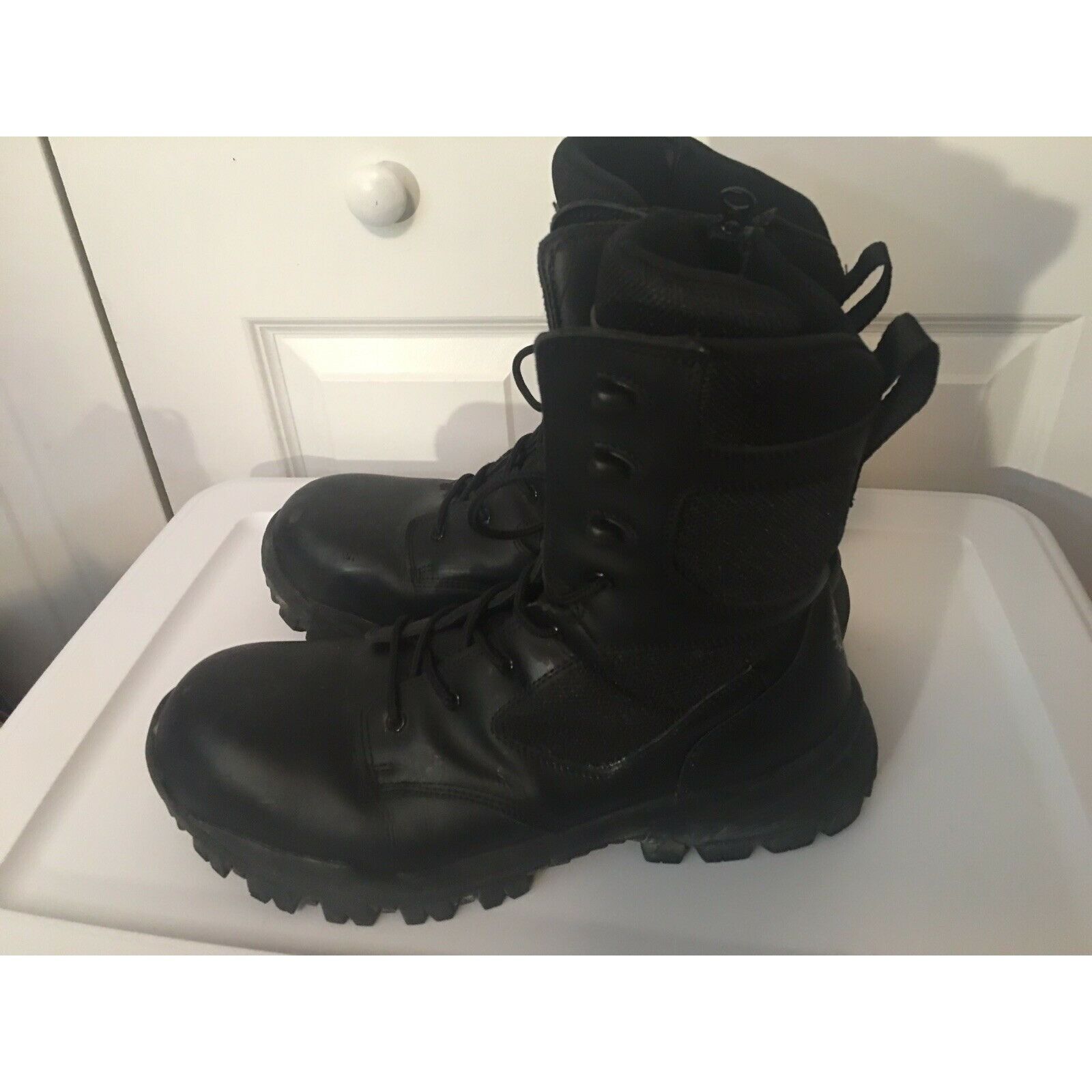 Other HY-TEST STEEL TOE Safety Side Zip/lace BLACK LEATHER BOOTS Size US 11.5 / EU 44-45 - 6 Thumbnail