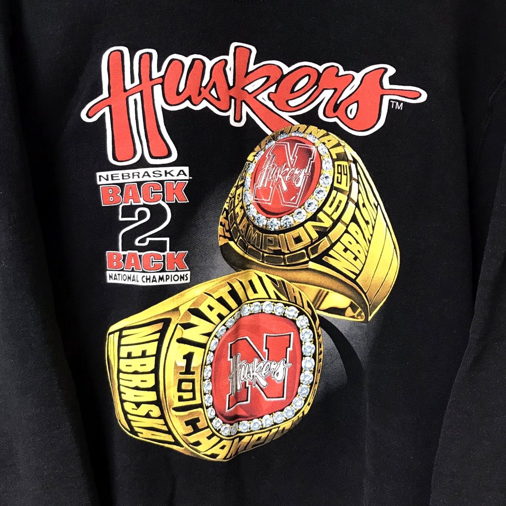 Salem Sportswear VINTAGE Salem Sportswear Men Nebraska Huskers National Champions Pullover Sweater XL Black Size US XL / EU 56 / 4 - 4 Thumbnail