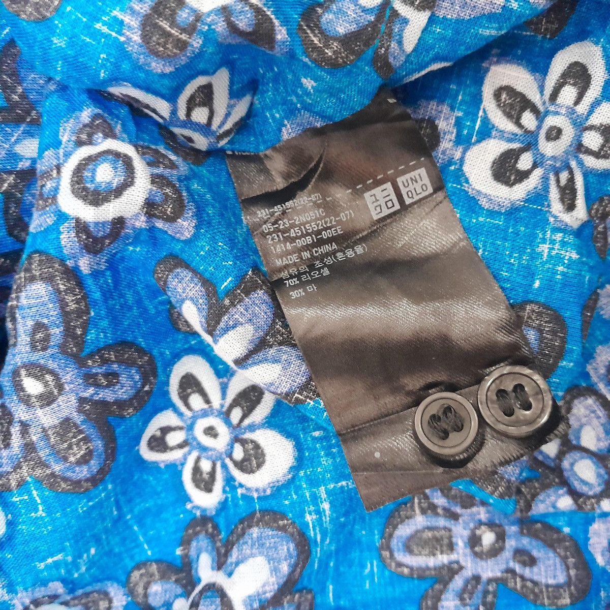 Marni × Uniqlo Uniqlo x MARNI Blue Floral Buttoh Up Shirt Size US L / EU 52-54 / 3 - 5 Thumbnail