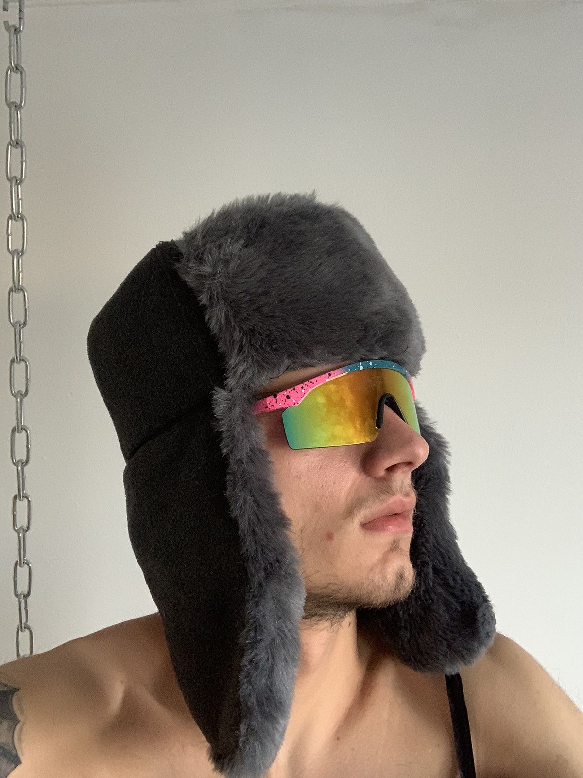 Japanese Brand × Vintage Vintage fuzzy mohair japanese ushanka hat avant garde Size ONE SIZE - 2 Thumbnail