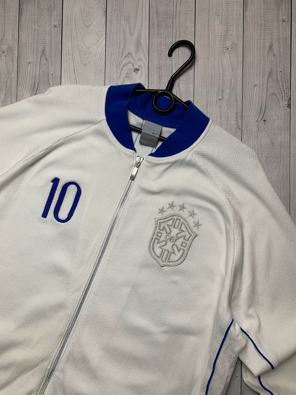 Nike × Vintage Vintage Nike Brasil soccer jacket Brazil XXL white rare Size US XXL / EU 58 / 5 - 2 Thumbnail