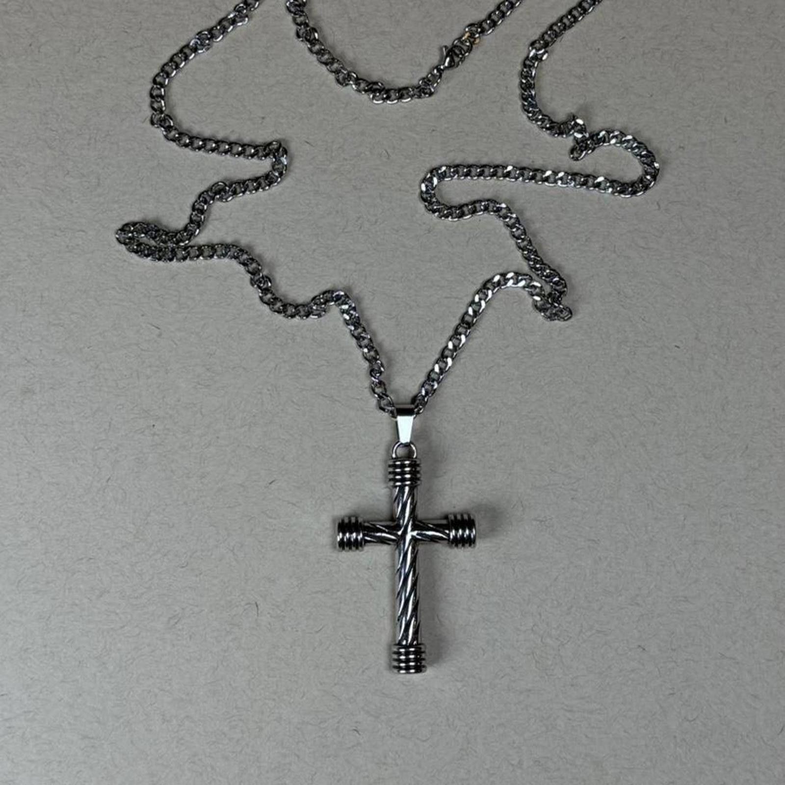 Other Unique Silver cross necklace 🔥 Size ONE SIZE - 1 Thumbnail