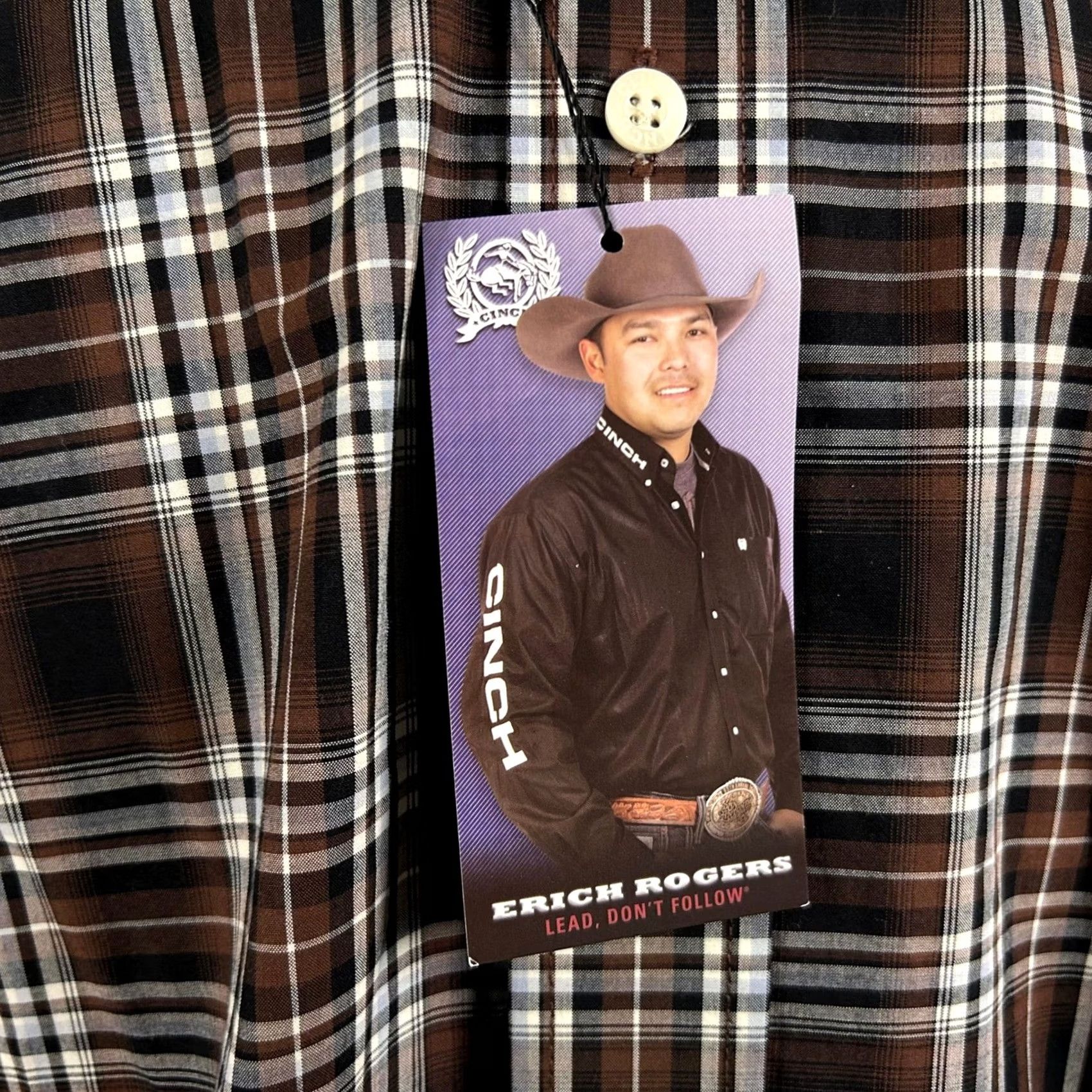 Vintage Cinch Large Rodeo Wear Brown Plaid Western Button Down Shirt Cotton Mens Size US L / EU 52-54 / 3 - 4 Thumbnail