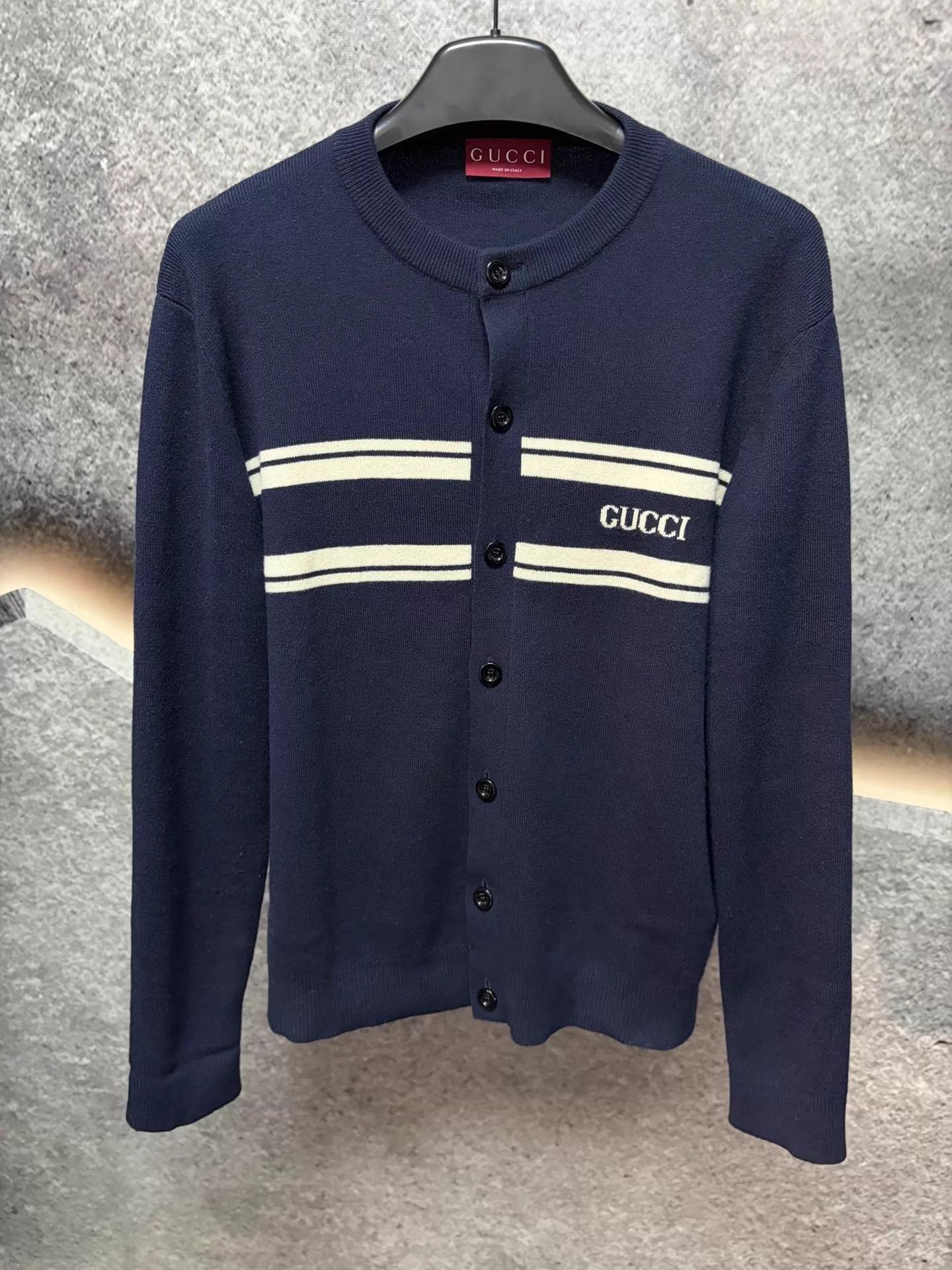 Gucci Gucci Men's Knit Cardigan Navy Blue XS Size US XS / EU 42 / 0 - 1 Thumbnail