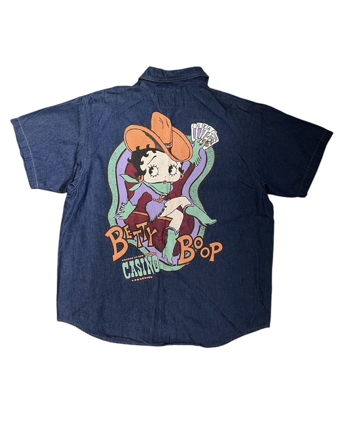 Cartoon Network Betty Boop casino denim shirt 🤠 🎰 Size US XXL / EU 58 / 5 - 4 Thumbnail