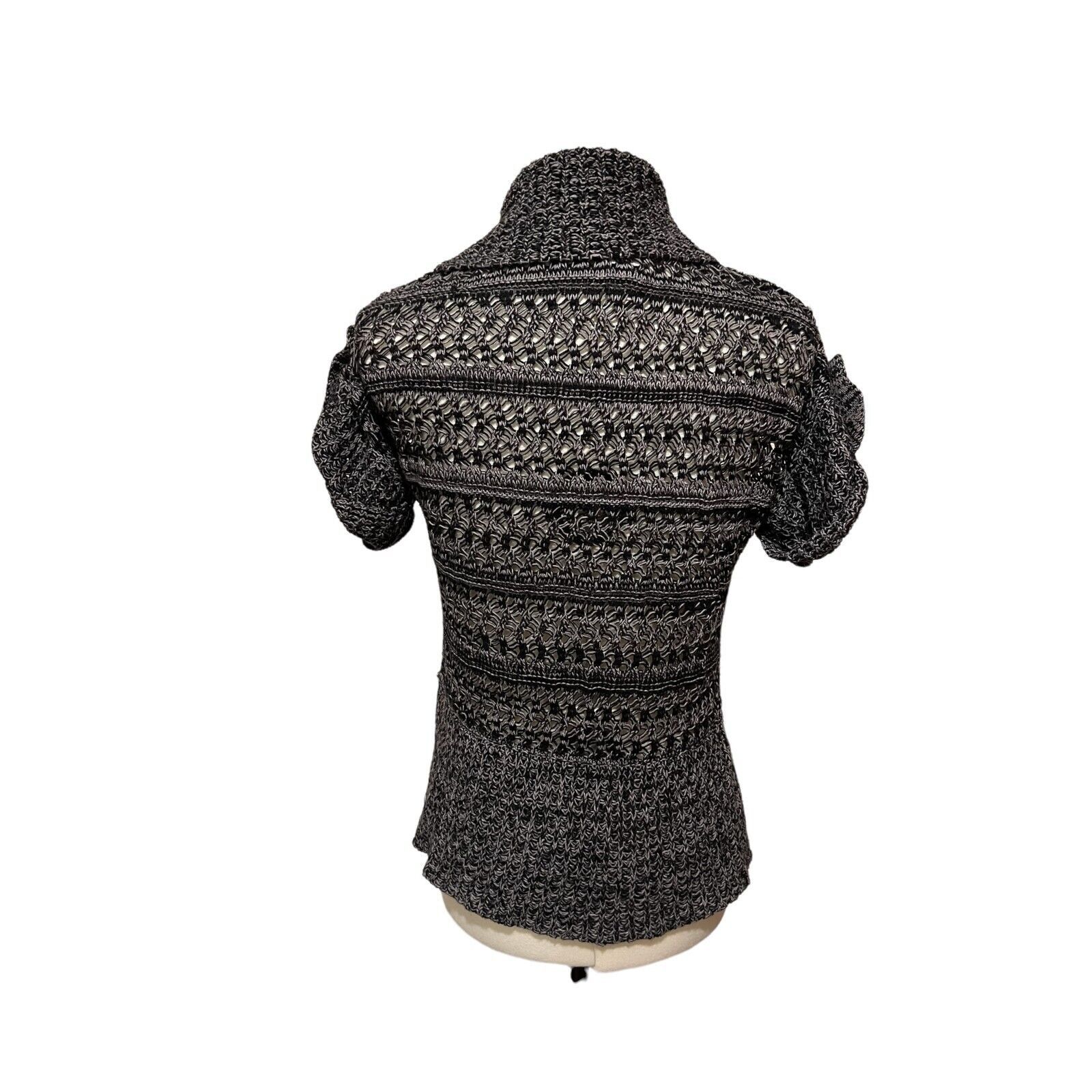 Other MUDD Loose Knit Women’s Black & Gray Open Front Cardigan Sm Size S / US 4 / IT 40 - 2 Thumbnail