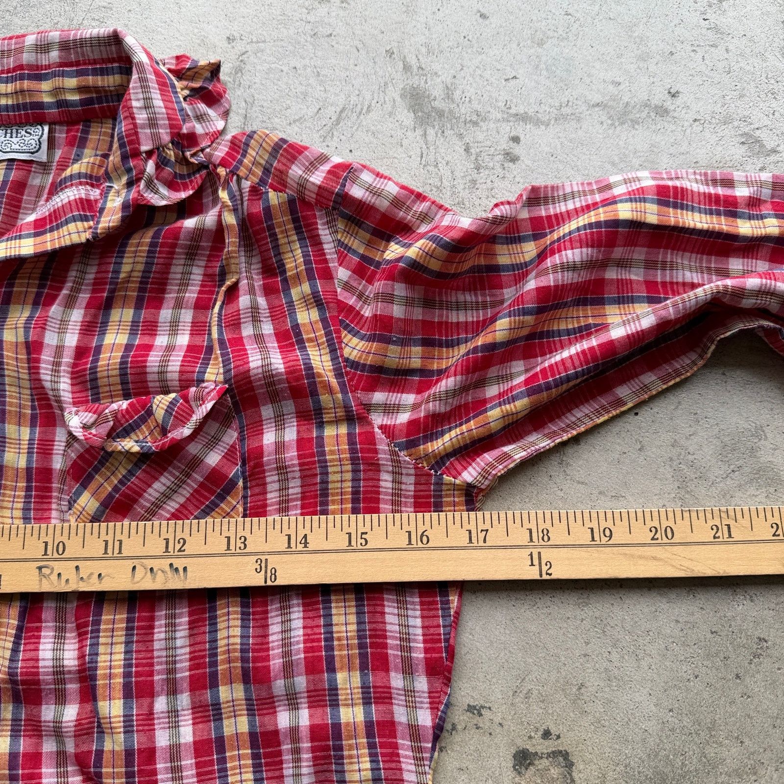 Other Cute Vtg y2k Stitches Plaid Ruffle Collar Button Down Shirt Size S / US 4 / IT 40 - 6 Thumbnail