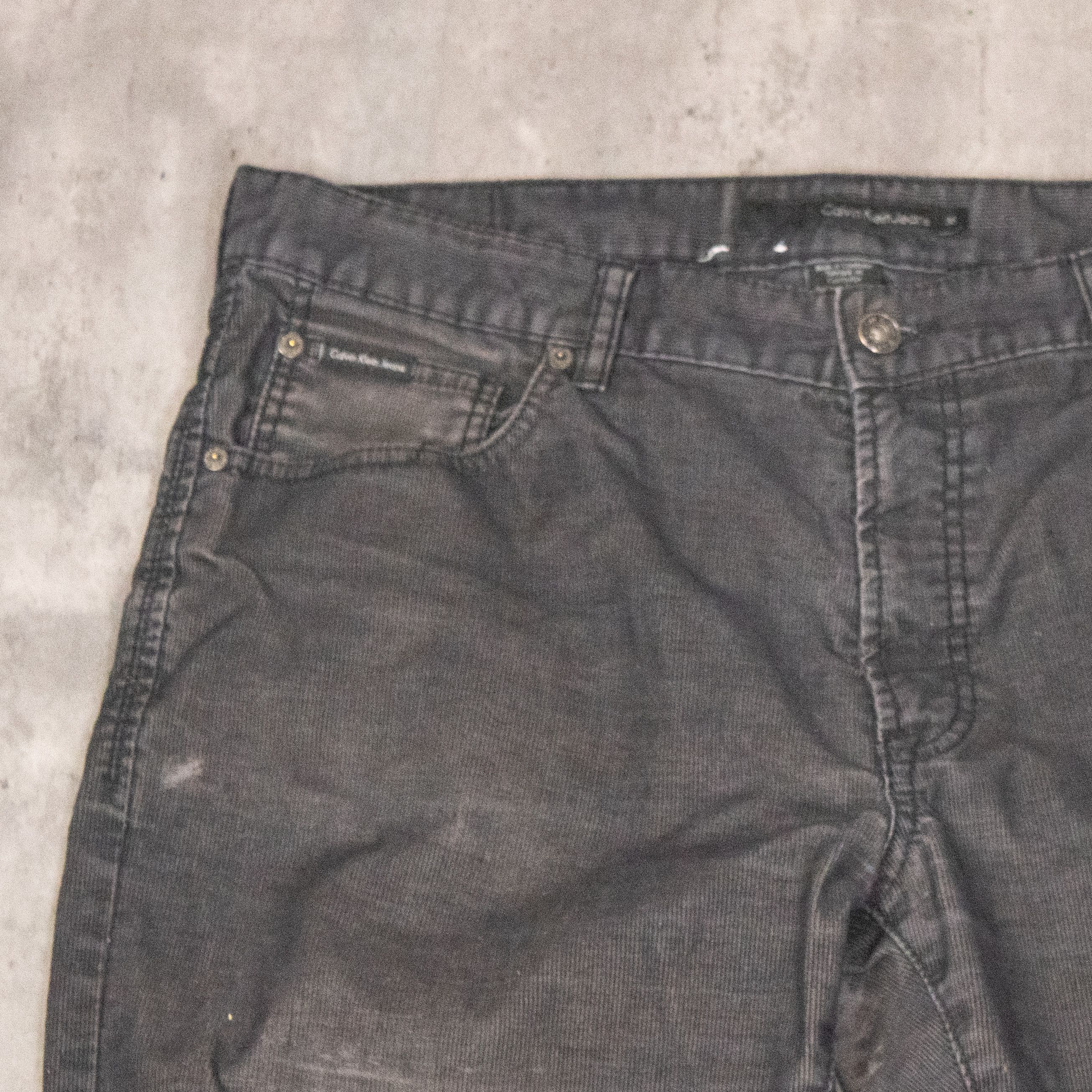 Calvin Klein × Vintage Y2K 2000's Calvin Kelin Relaxed Baggy Wide Corduroy Pant's Size US 37 - 10 Thumbnail