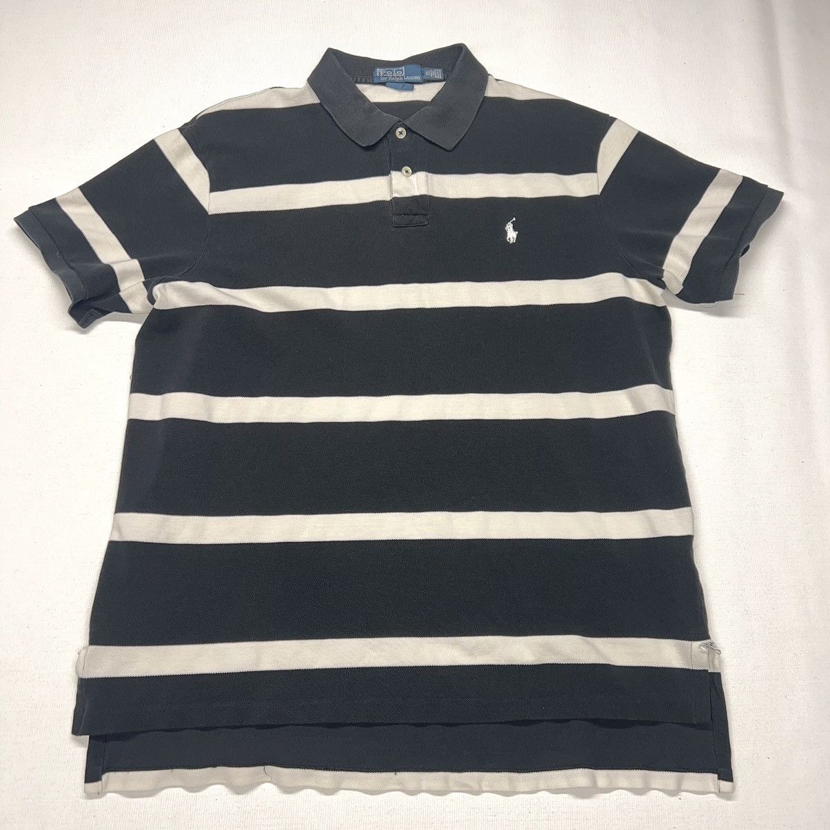 Polo Ralph Lauren Polo Ralph Lauren Polo Shirt Black White Striped Custom Fit Size US XL / EU 56 / 4 - 1 Thumbnail