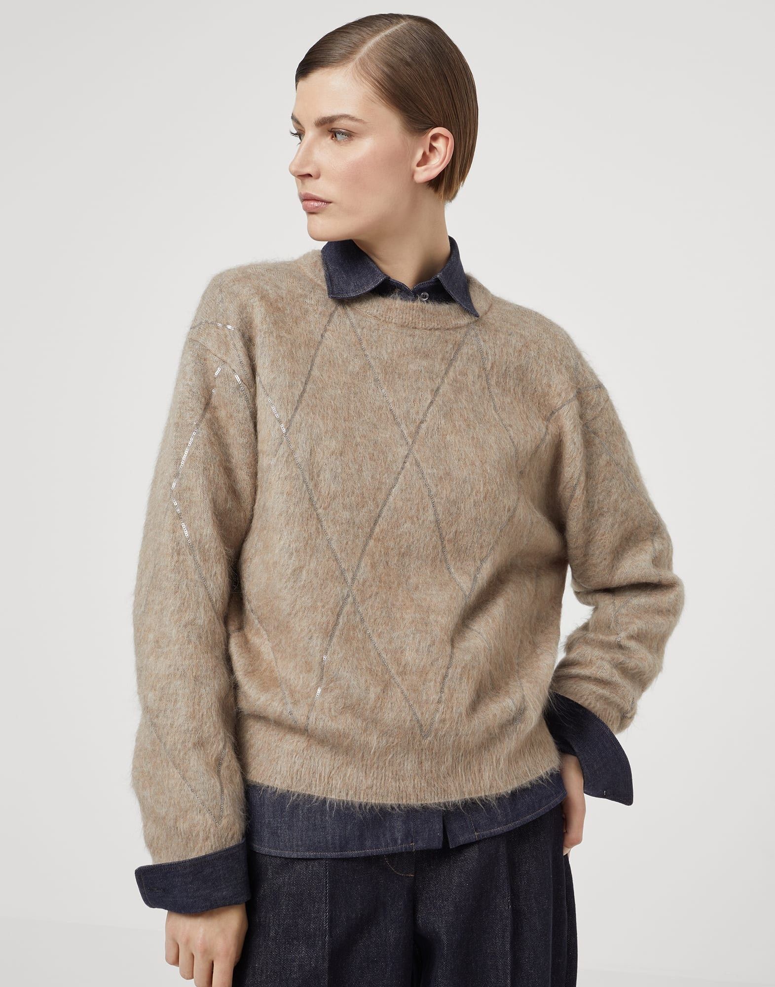 Brunello Cucinelli o1la1rc1a1025 Sweater in Beige Size M / US 6-8 / IT 42-44 - 4 Thumbnail