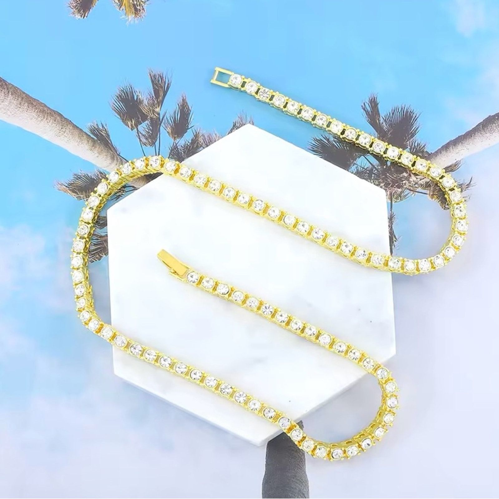 Other 4mm Wide Tennis Link Chain Iced Out 20” Size ONE SIZE - 4 Thumbnail