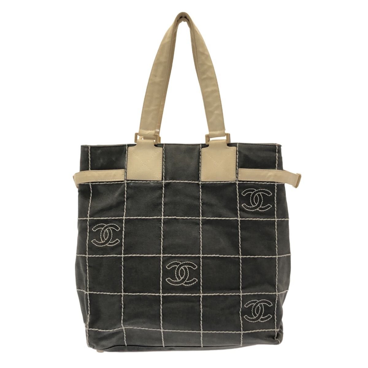 Chanel CHANEL Chocolate Bar Stitch Tote Bag Size ONE SIZE - 3 Thumbnail