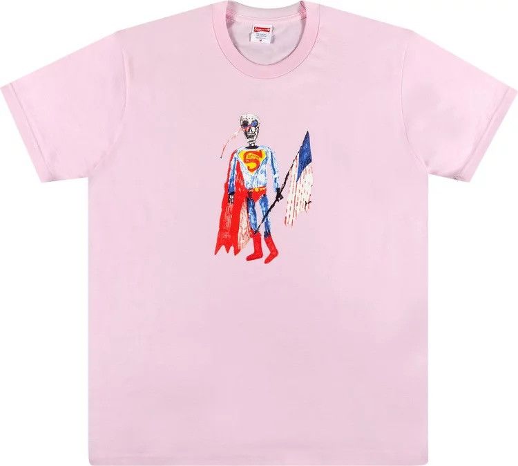 Supreme Sealed New SS'21 "Skeleton Superman" Pink T-shirt Size M Size US M / EU 48-50 / 2 - 1 Thumbnail