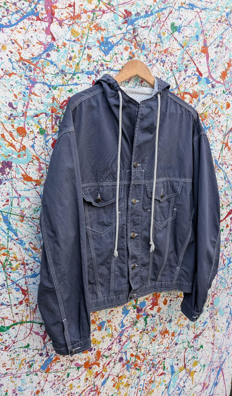 Diesel Vintage diesel jacket hoody windbreaker 90s zip up navy blue Size US L / EU 52-54 / 3 - 5 Thumbnail