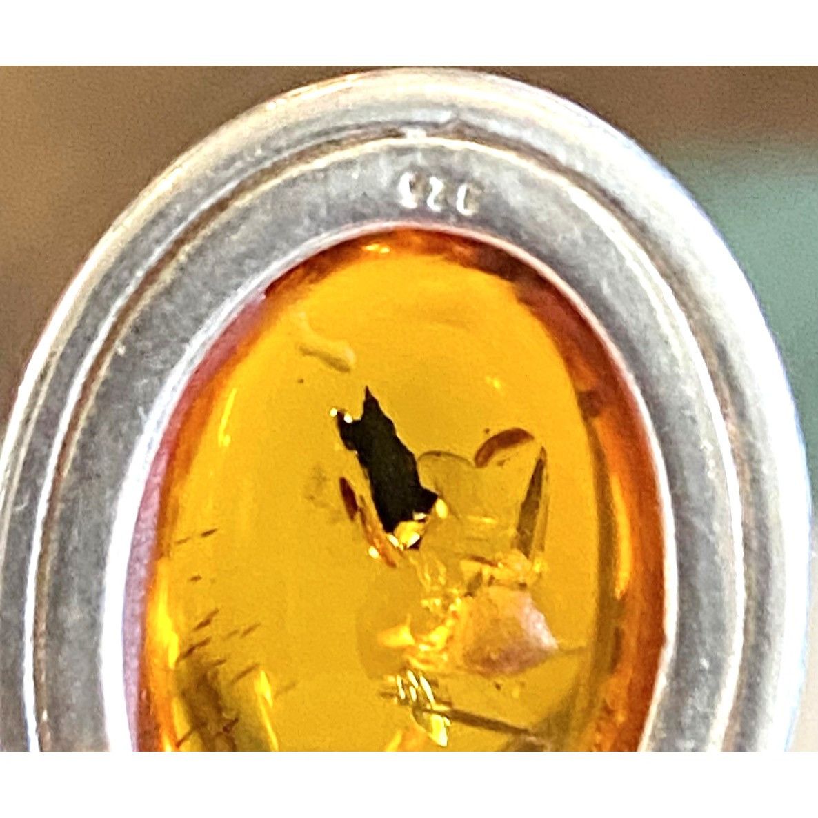 Other Silver Sterling 925 Oval Amber Dangle Drop Earrings Stud Bac Size ONE SIZE - 3 Thumbnail