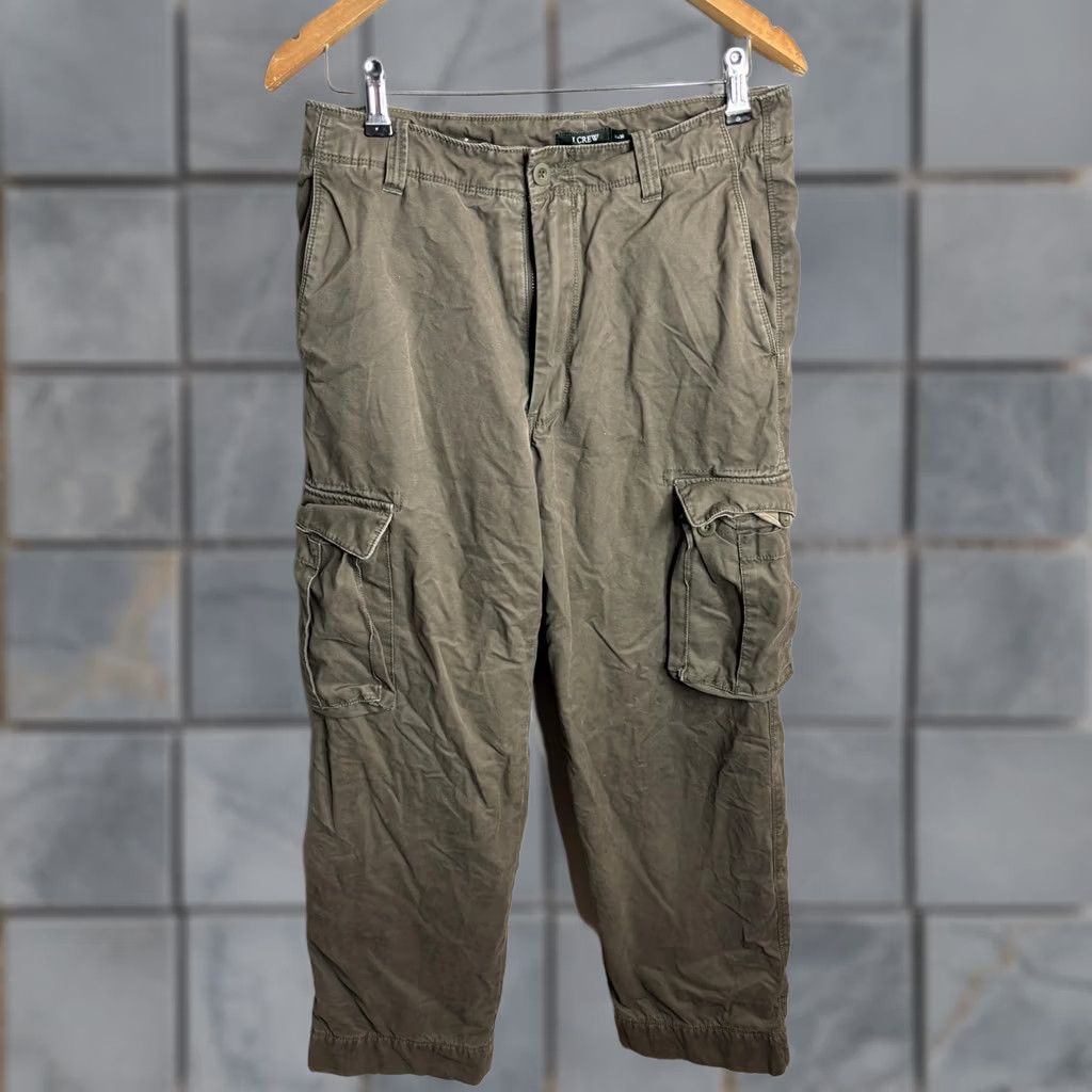 J.Crew VINTAGE J.CREW Cargo Pants Mens 30x30 Olive Green Lined Utility Pockets Cotton Warm Size US 30 / EU 46 - 1 Thumbnail