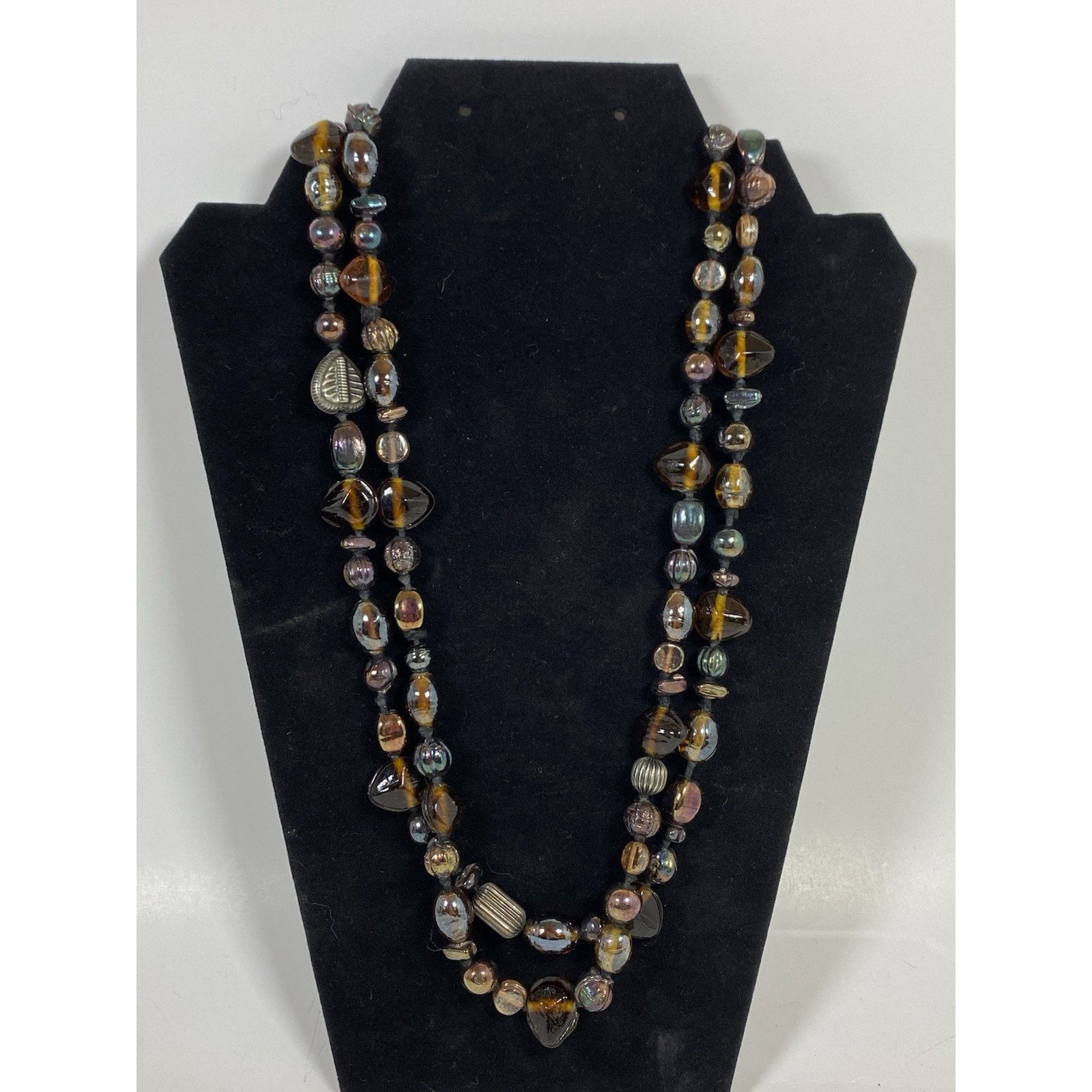 Other Vintage Iridescent Topaz Glass Beaded Necklace Size ONE SIZE - 1 Thumbnail