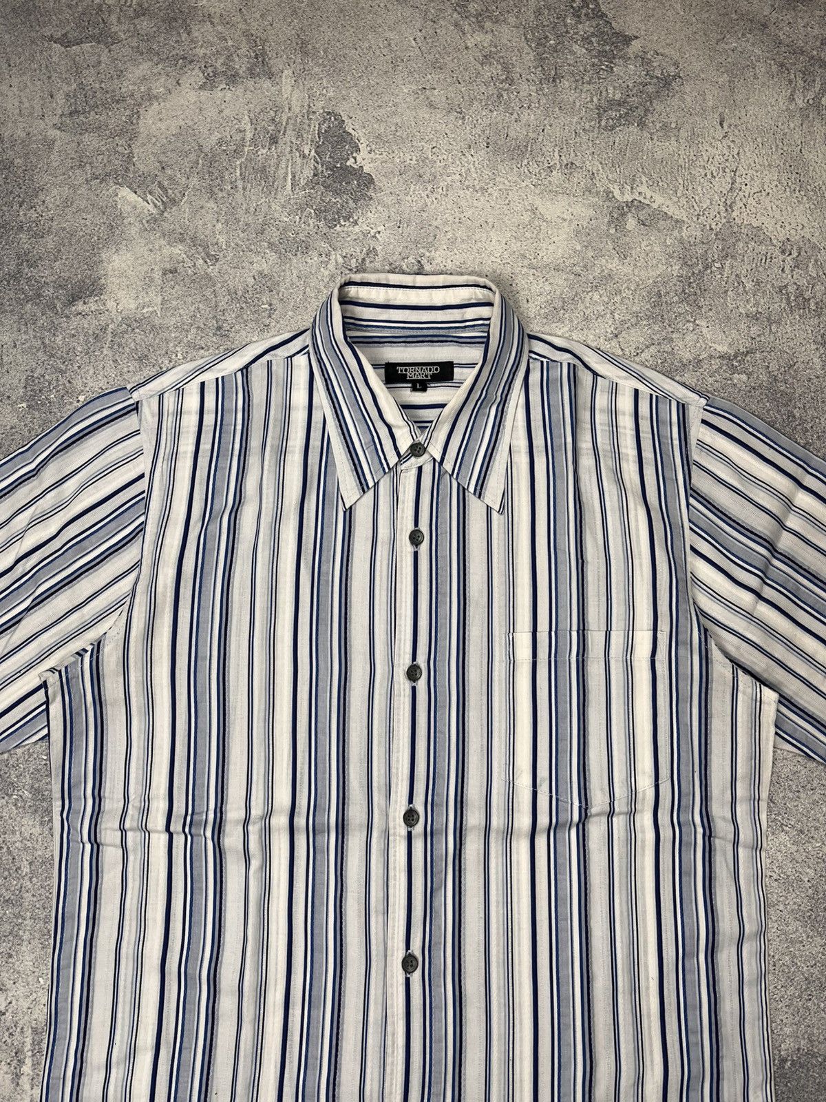 Tornado Mart Tornado Mart Striped Pocket Shirt Size US L / EU 52-54 / 3 - 3 Thumbnail