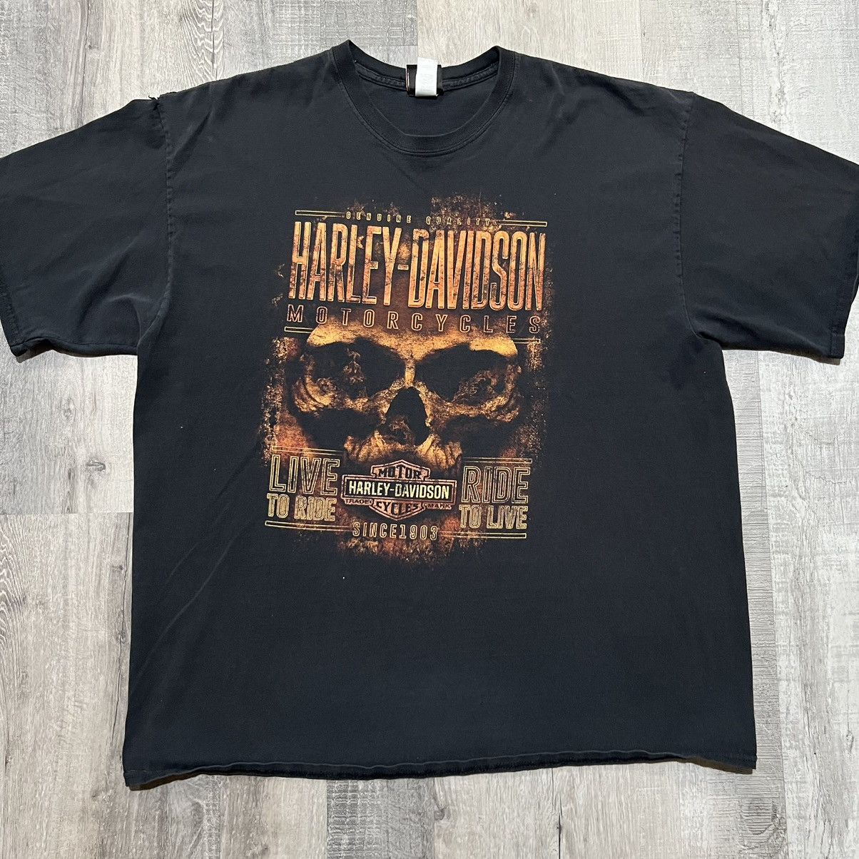 Harley Davidson Harley Davidson Motorcycles Badlands Black Fire Skull Shirt Size US XXL / EU 58 / 5 - 1 Thumbnail