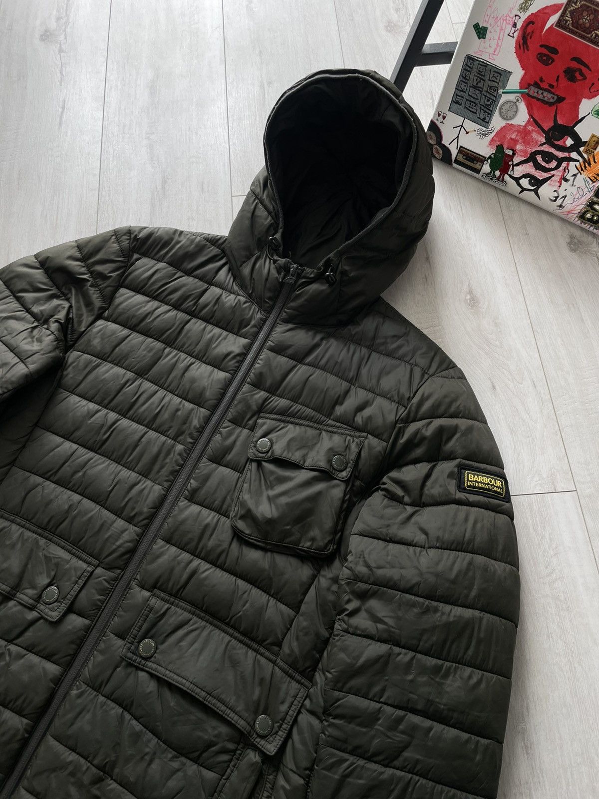 Barbour BARBOUR INTERNATIONAL FIBREDOWN HOODED QUILT JACKET RARE Size US XL / EU 56 / 4 - 3 Thumbnail