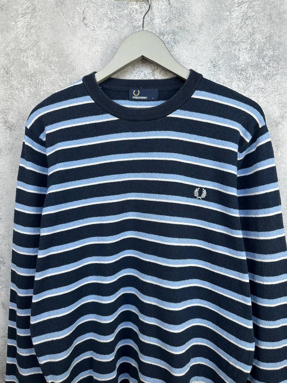 Fred Perry Fred Perry Striped Terry Knit Sweater Jumper Crew Size US L / EU 52-54 / 3 - 4 Thumbnail