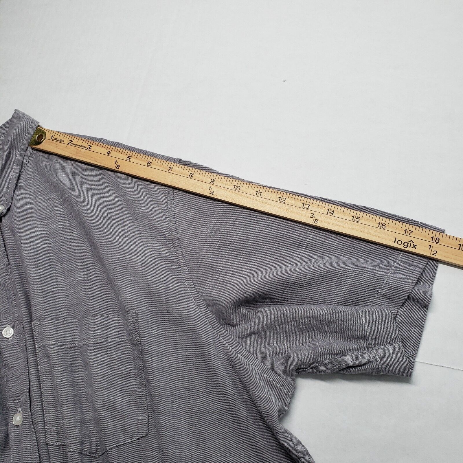 George George Button Down Shirt Mens 2XL Gray Short Sleeve Classic Size US XXL / EU 58 / 5 - 6 Thumbnail