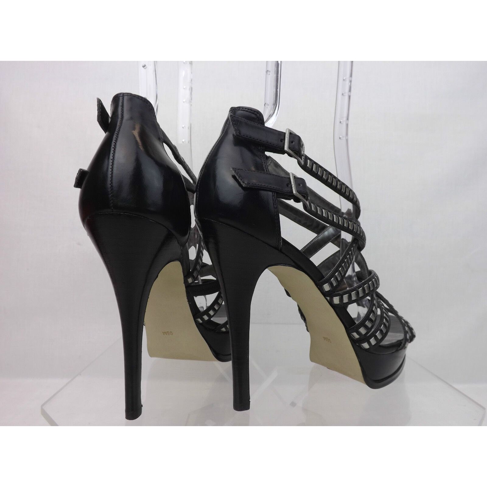 Guess BLACK LEATHER STUDDED CRISS CROSS TAHIRAN PLATFORM PUMPS 10 Size US 10 / IT 40 - 4 Thumbnail