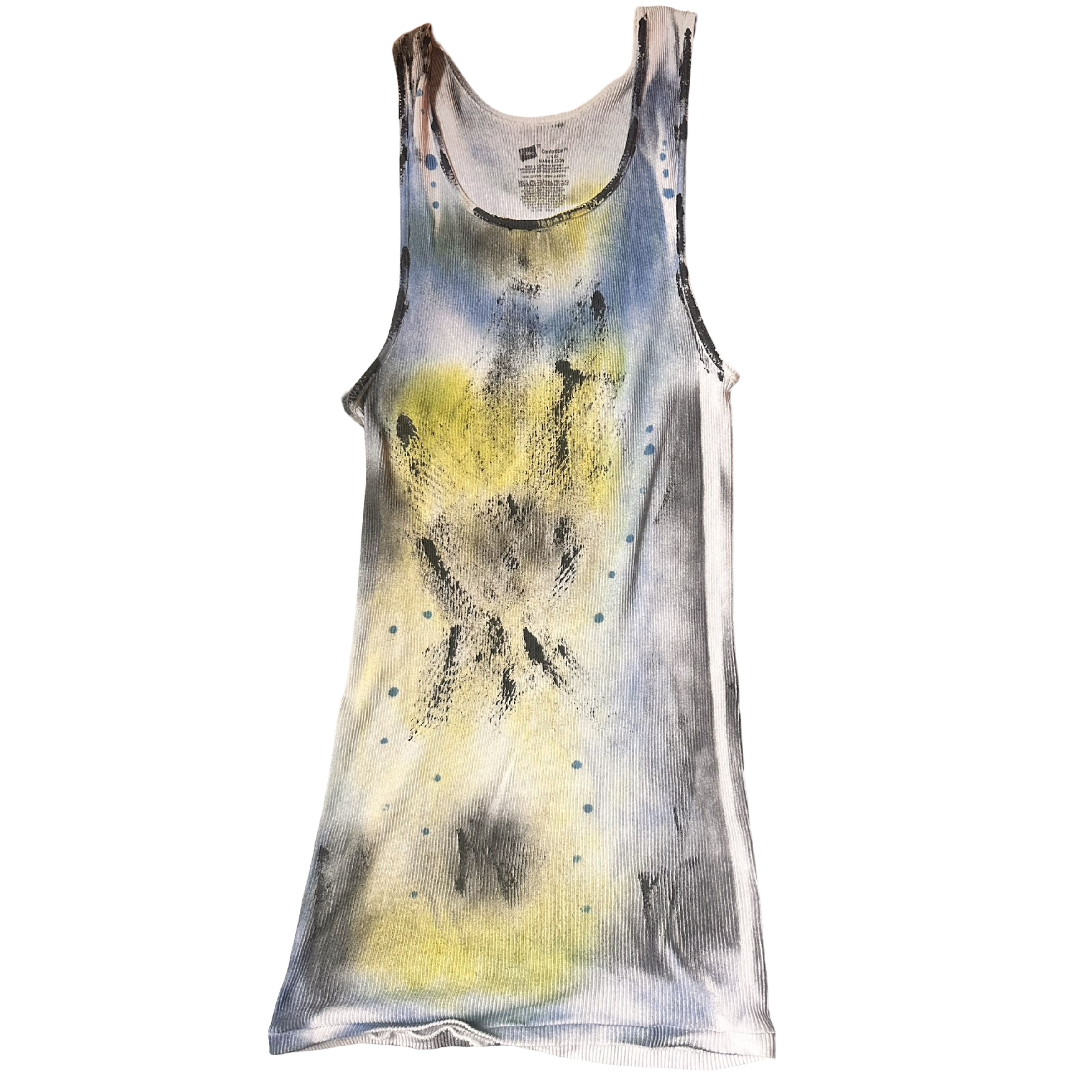 Hanes 'Atmos' White Blue/Yellow Graphic Print Tank Top - Large Size US L / EU 52-54 / 3 - 5 Thumbnail