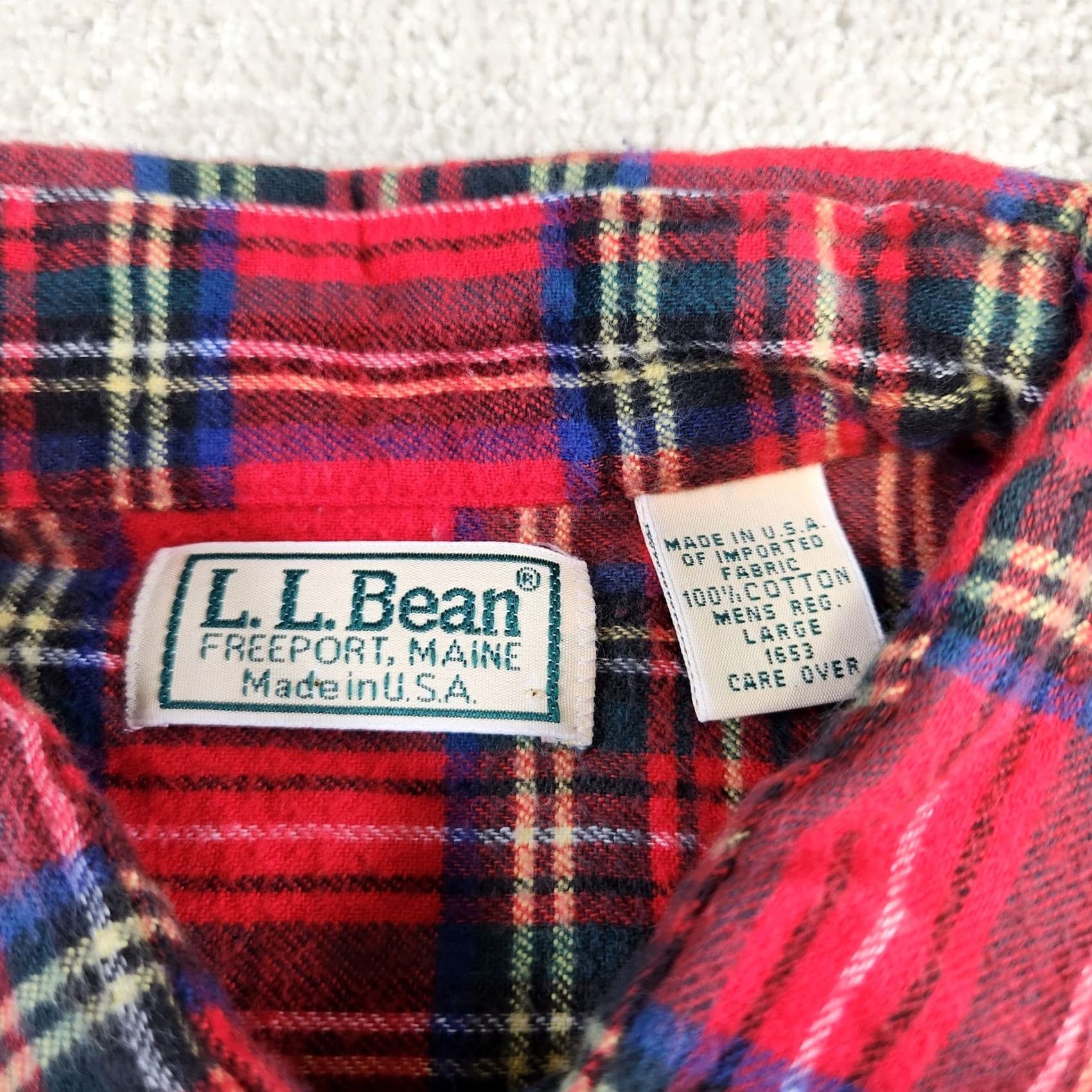 Vintage VINTAGE 70s LL Bean Shirt Men Large USA Made Scotch Plaid Red Button Up Size US L / EU 52-54 / 3 - 4 Thumbnail