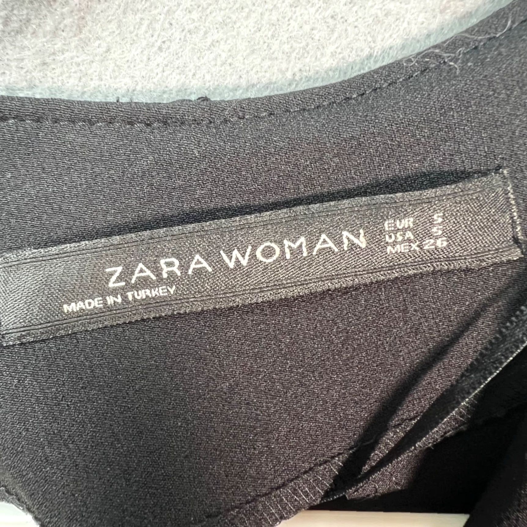 Zara Zara Woman Small Black Cap Sleeve Sheath Dress Shirt Dress Ladies Dress Party Cocktail Knee Length 90s? Size S / US 4 / IT 40 - 3 Thumbnail