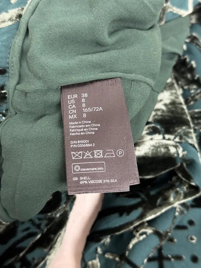 Balmain 2015 Balmain H&M Velvet Floral Green & Black Pants Size US 30 / EU 46 - 10 Thumbnail