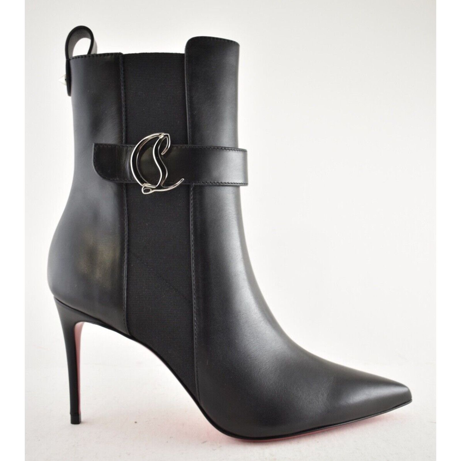 Christian Louboutin Christian Louboutin SO CL Chelsea Booty 85 Black Leather Size US 7.5 / IT 37.5 - 2 Thumbnail