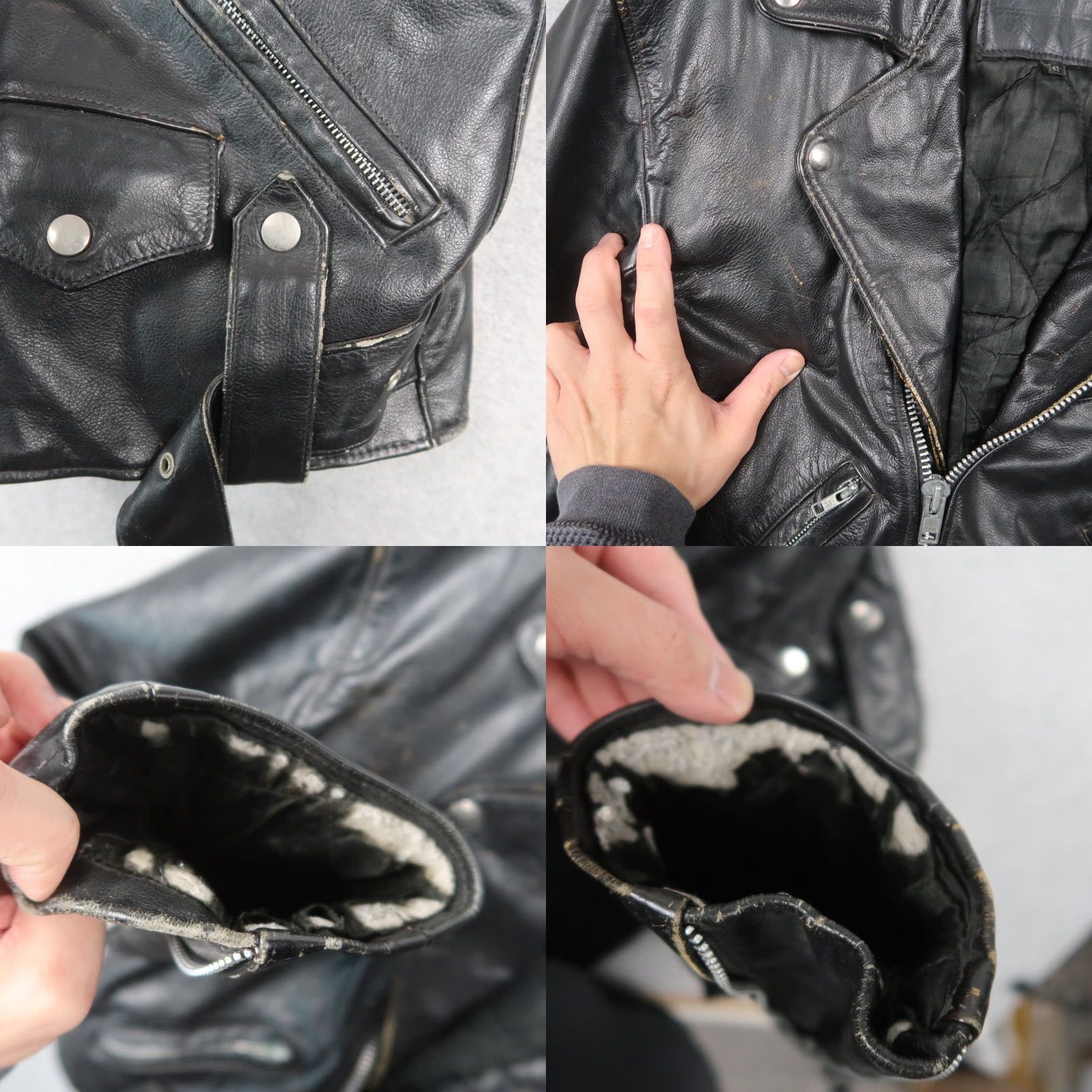 Harley Davidson VINTAGE Harley-Davidson Men Jacket 38 Black Leather Biker Zip Pockets Lined Size US XXS / EU 40 - 9 Thumbnail