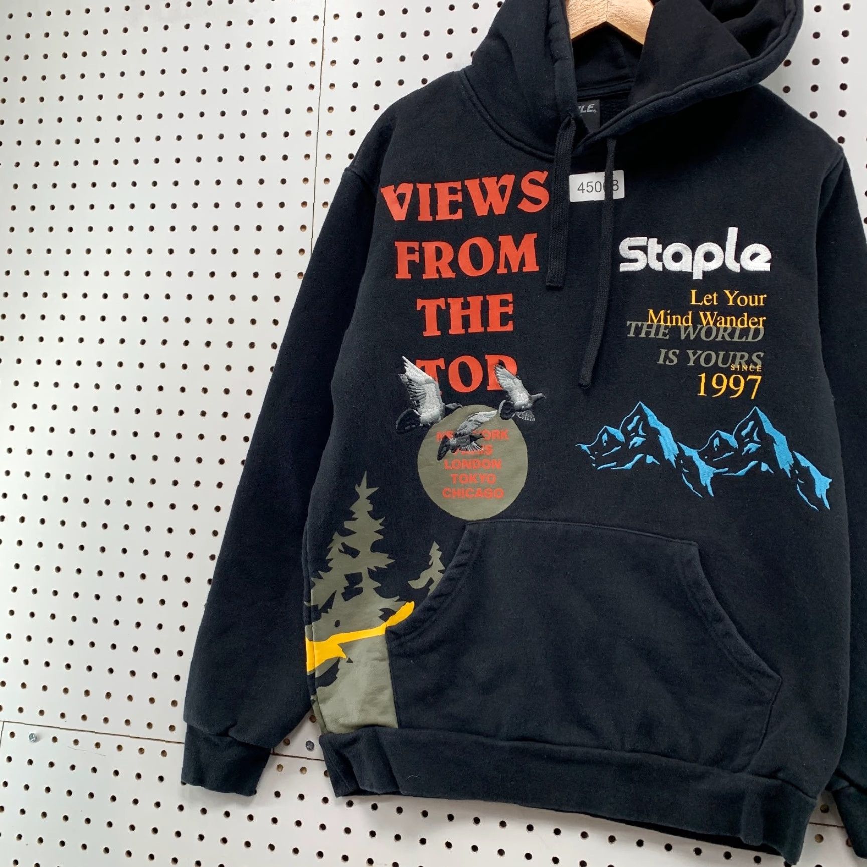 Vintage Staple Pigeon Sweatshirt Mens Medium Hoodie Black All Over Print Hip Hop Streetwear Size US M / EU 48-50 / 2 - 4 Thumbnail