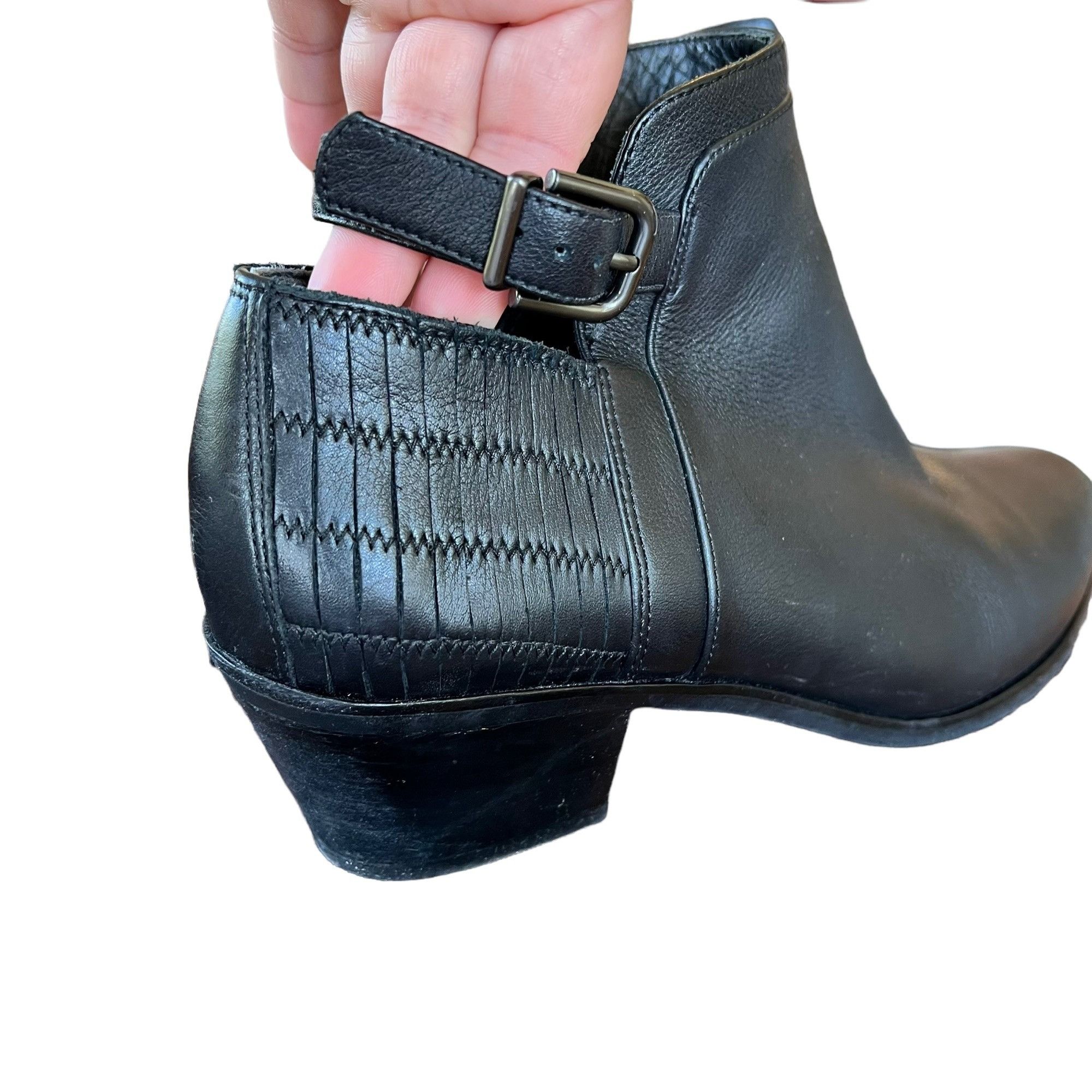 Other Via Spiga Soft Leather Black Ankle Block Chunky Heel Boots 1 Size US 10 / IT 40 - 2 Thumbnail