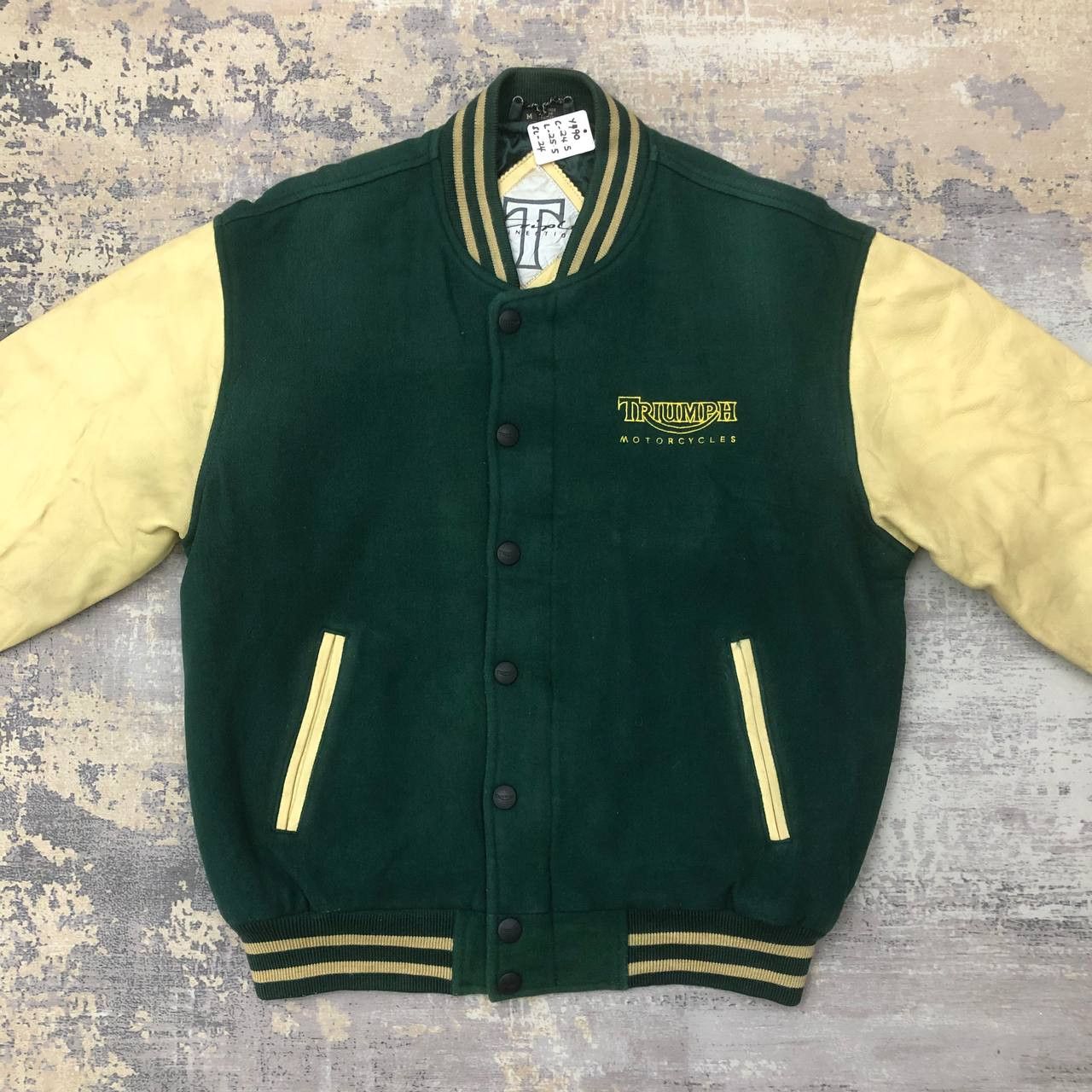 Vintage Y490 VTG TRIUMPH MOTORCYCLES VARSITY JACKET Size US M / EU 48-50 / 2 - 6 Thumbnail
