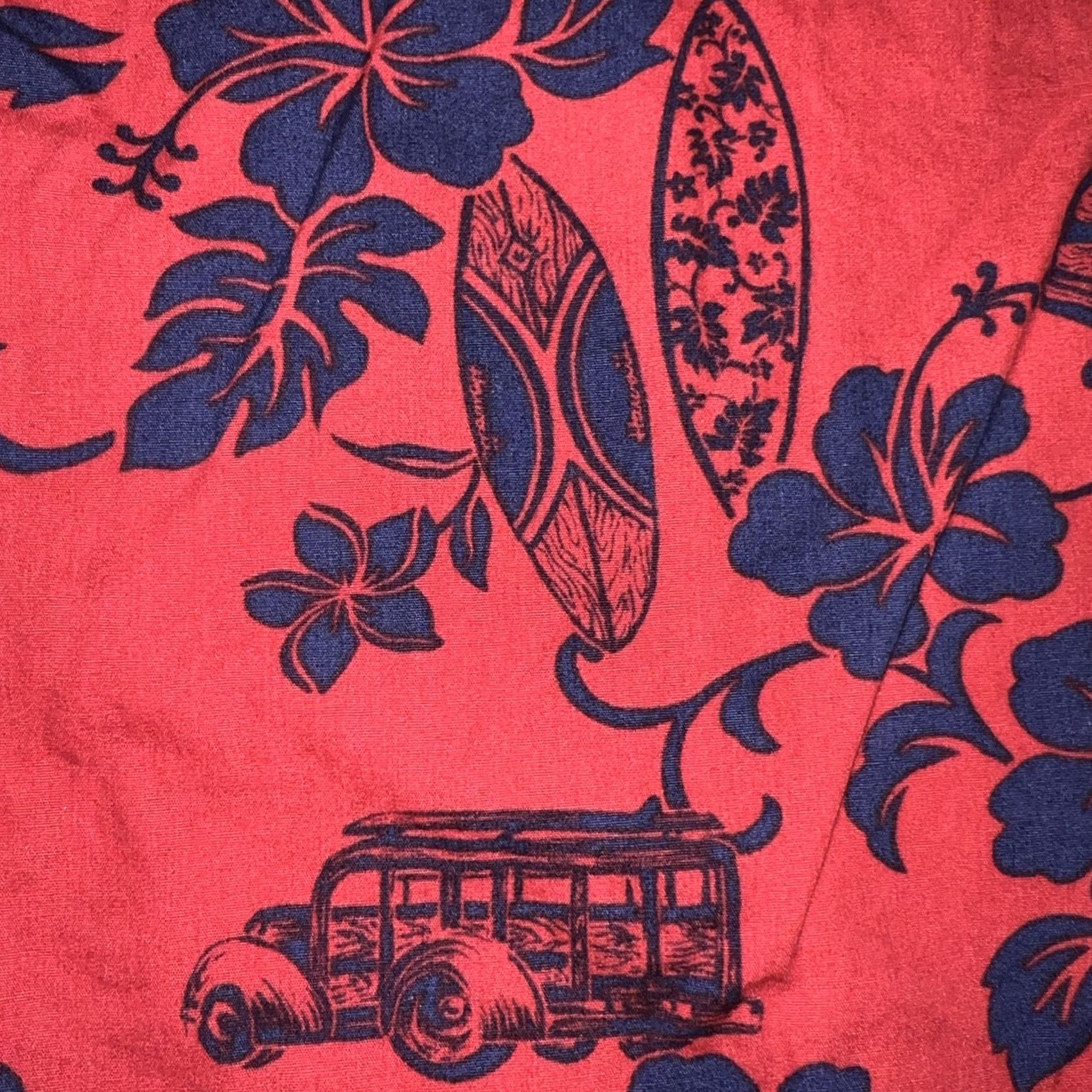 Hilo Hattie VINTAGE Hilo Hattie Hawaiian Aloha Shirt Short Sleeve Red Woodies Surfboards Pattern Medium Men's Size US XXL / EU 58 / 5 - 6 Thumbnail