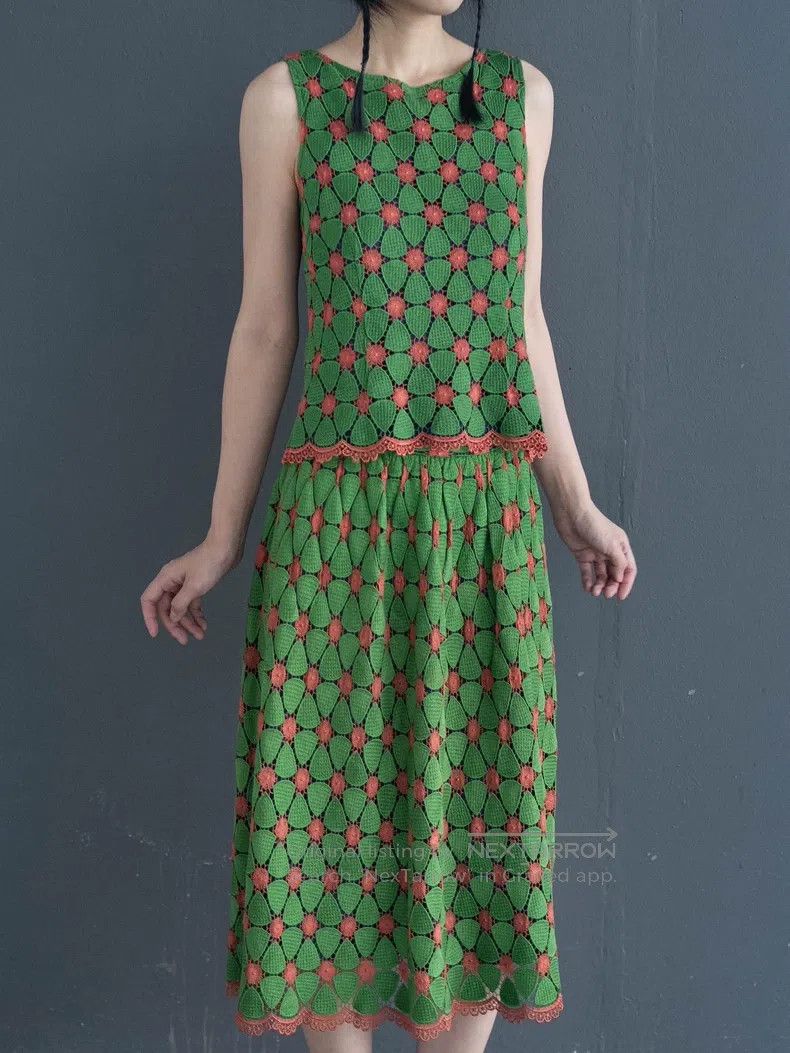 Comme des Garcons Comme Des Garcons Green Lace Embroidery Vest/Skirt Size M / US 6-8 / IT 42-44 - 5 Thumbnail