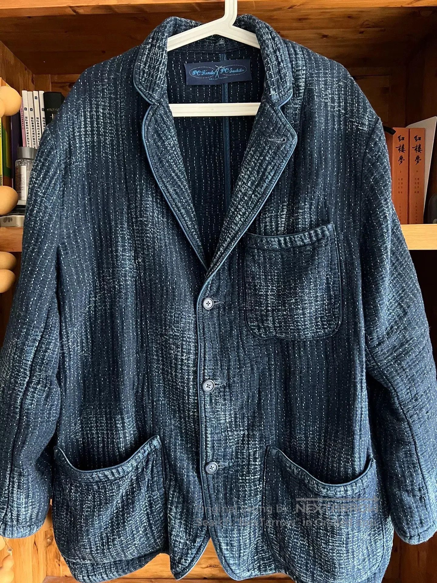 Other unique indigo dyed textured blazer jacket. Size US M / EU 48-50 / 2 - 7 Thumbnail