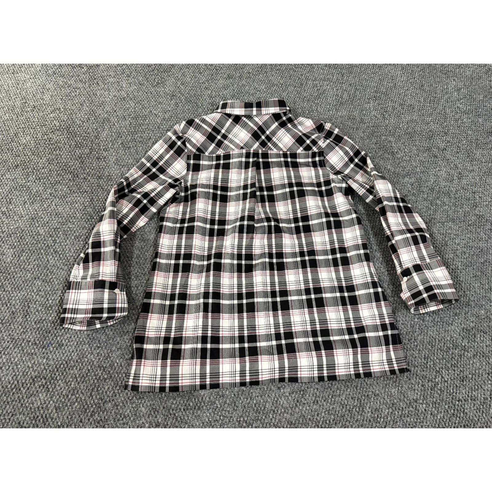 Talbots Talbots Button-Up Shirt Womens 10P Petite Black White Plaid cotton Spandex Multicolor Classic Casual Workwear Size L / US 10 / IT 46 - 6 Thumbnail