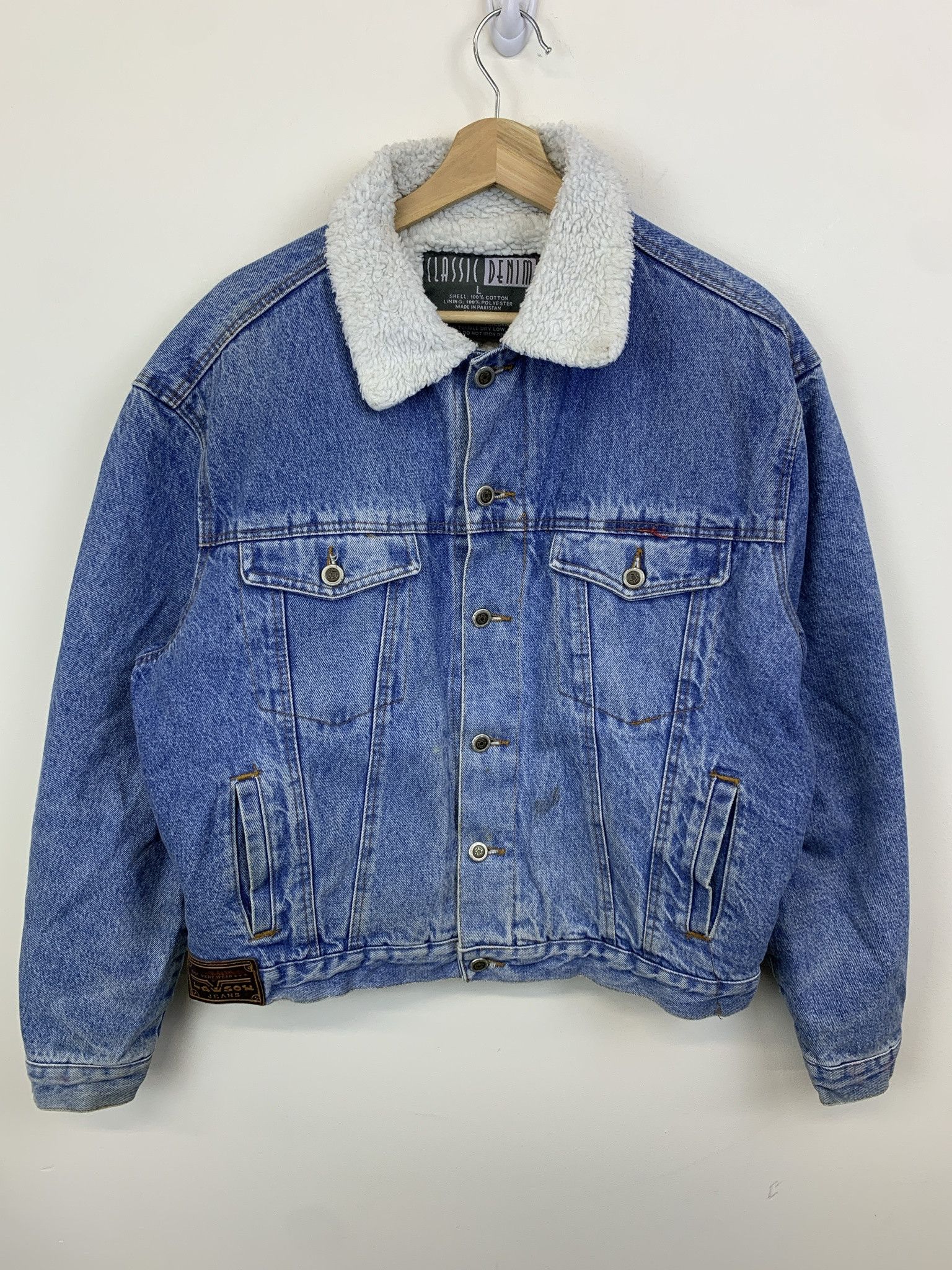 Levi's Vintage 1990s Sherpa Lined Denim Trucker Jacket Size L Size US L / EU 52-54 / 3 - 1 Thumbnail
