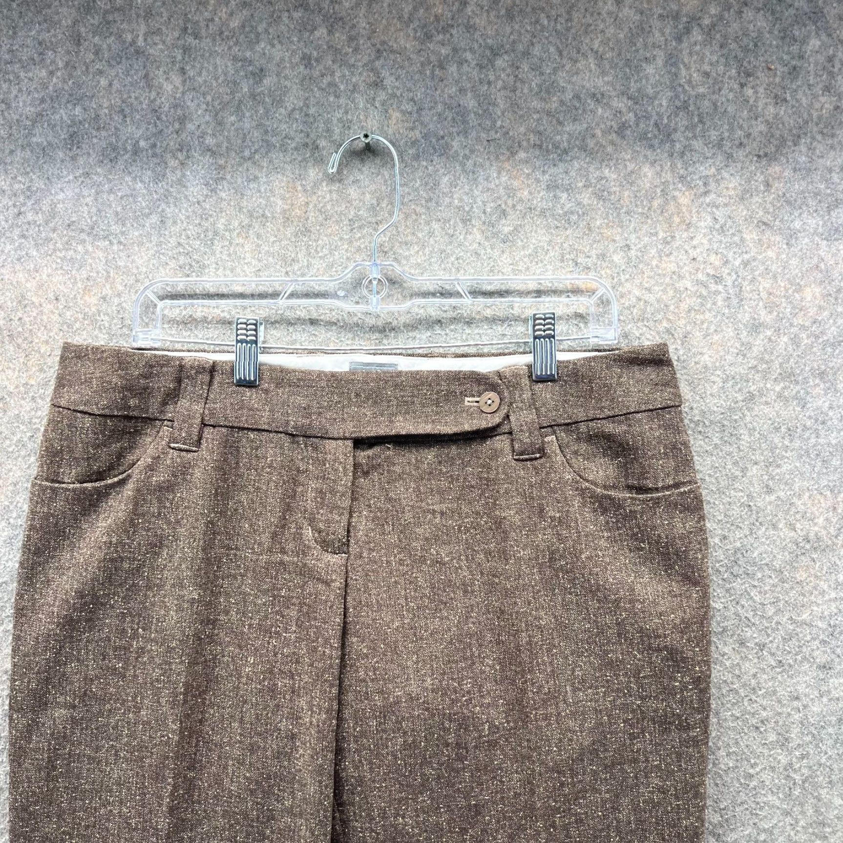 Adidas VINTAGE Adidas Dress Pants Mens Medium Brown Chino Pleated Wool Trouser Front Flat Front Straight Leg Size US 31 - 6 Thumbnail